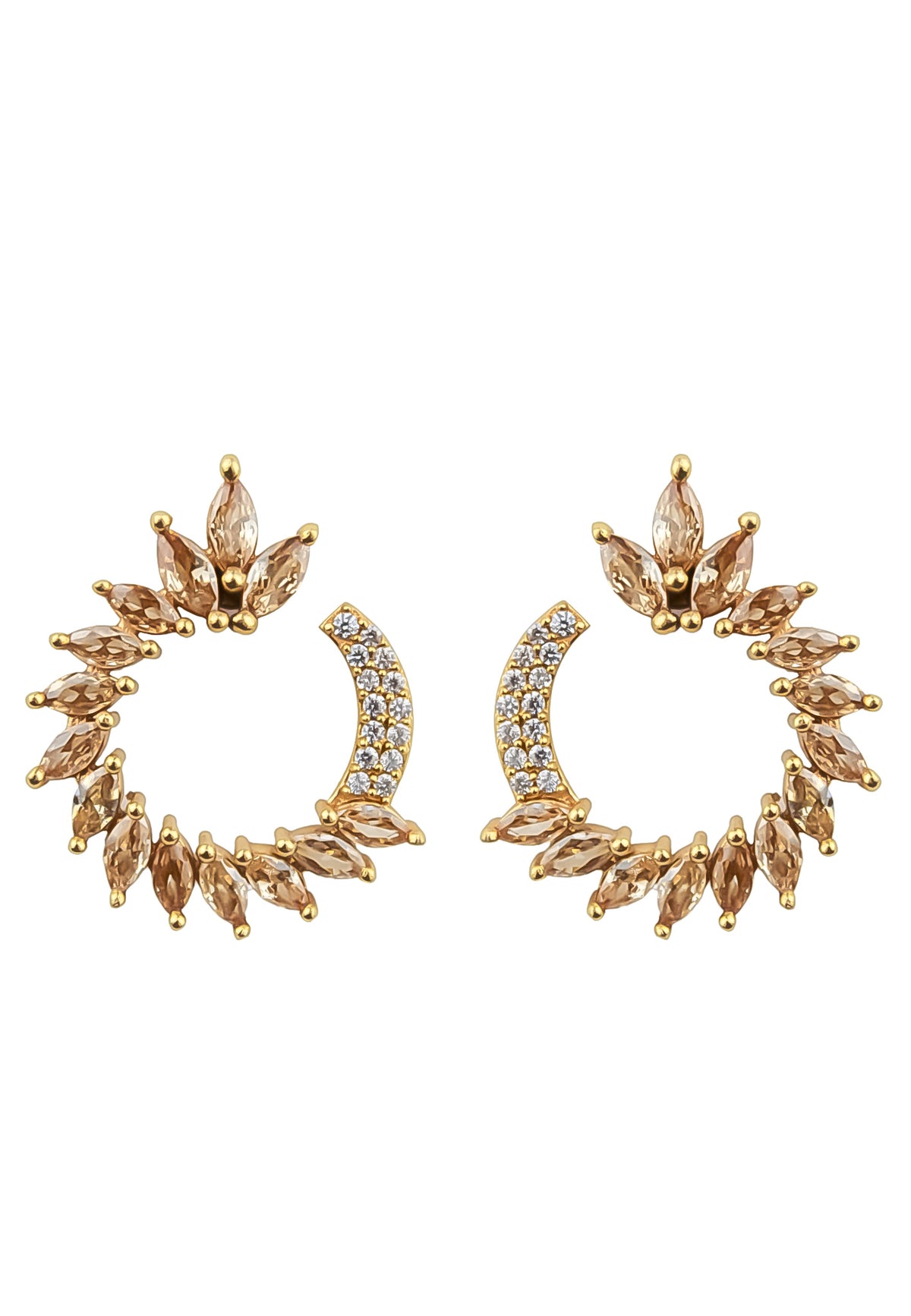 Golden viper earrings bombay sunset