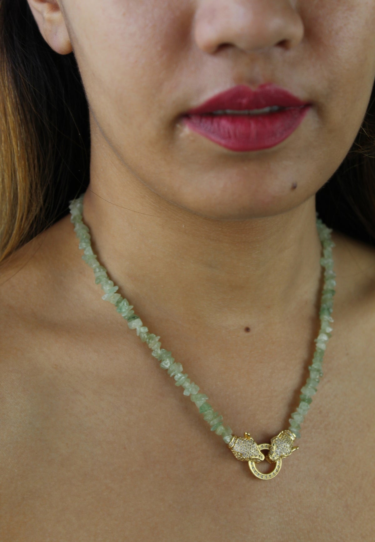 face mask chain with natural stones Bombay Sunset
