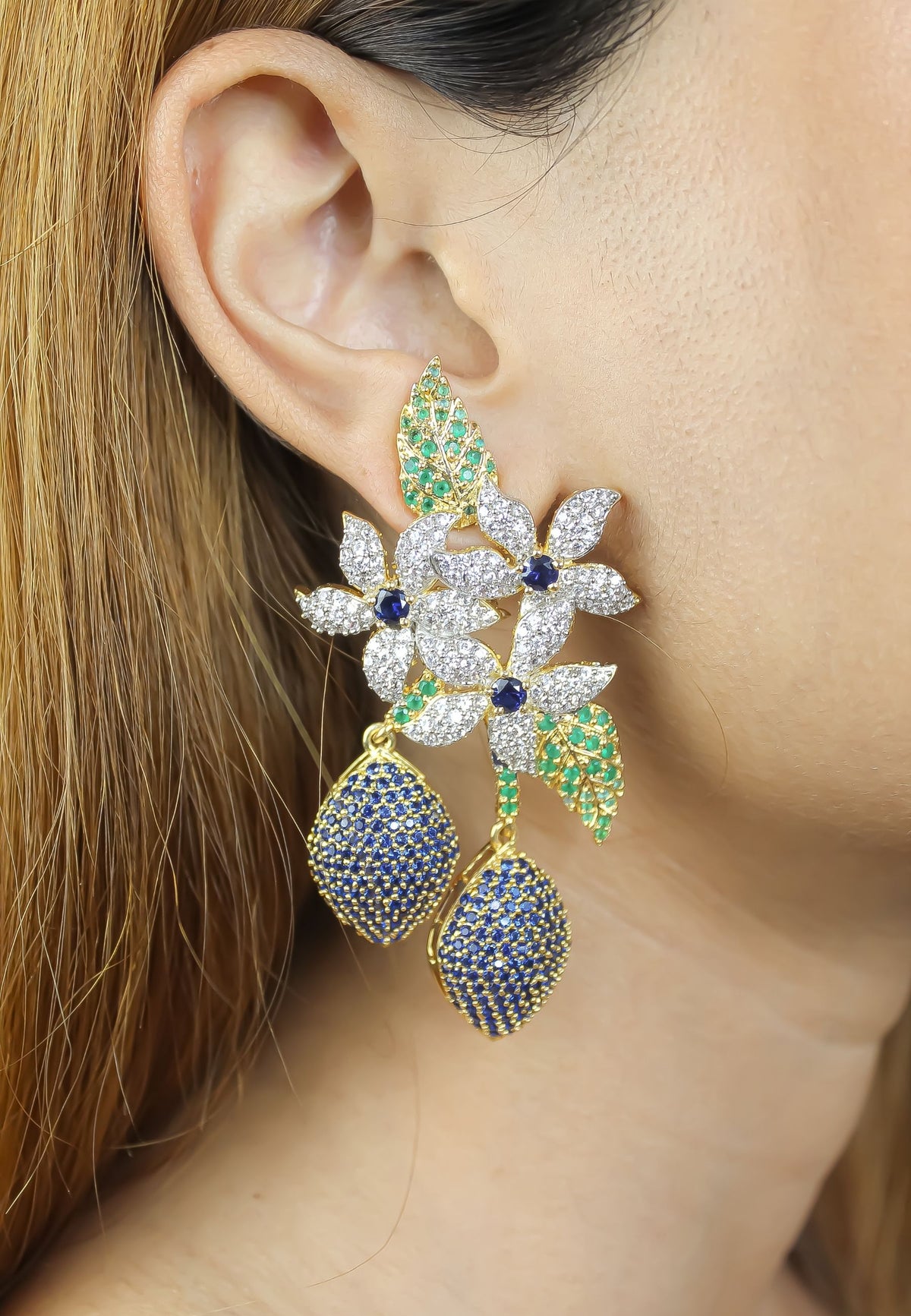Golden zeus earrings bombay sunset