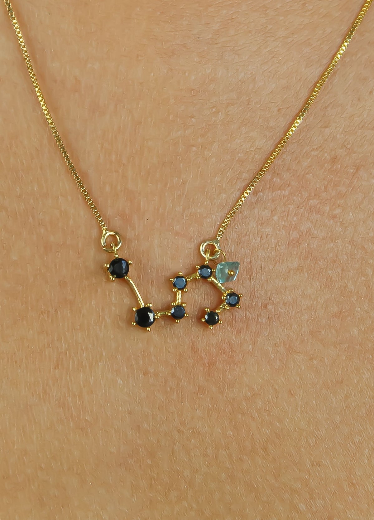 Constellation leo zodiac necklace bombay sunset