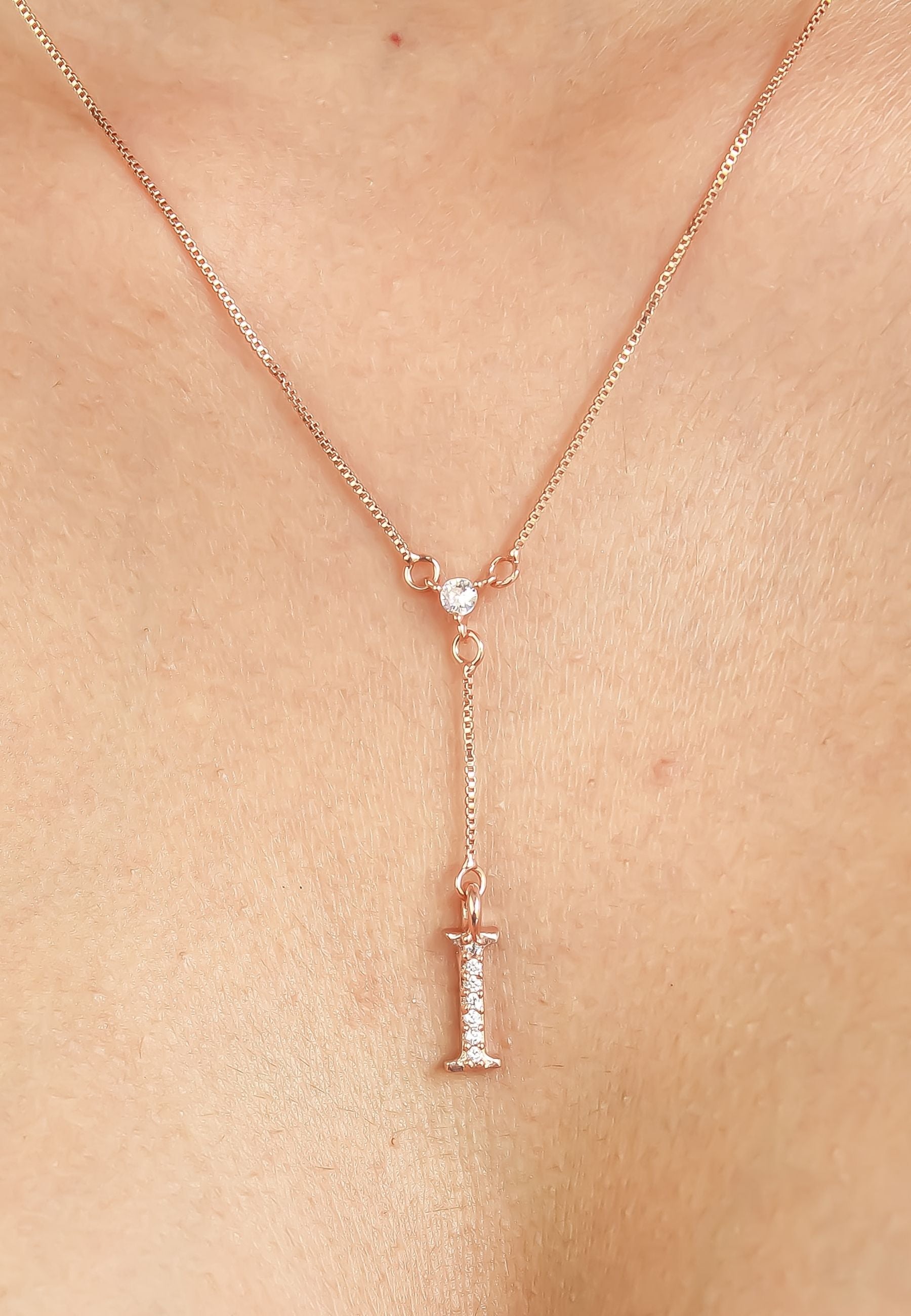 rose gold alphabet necklaces Bombay Sunset