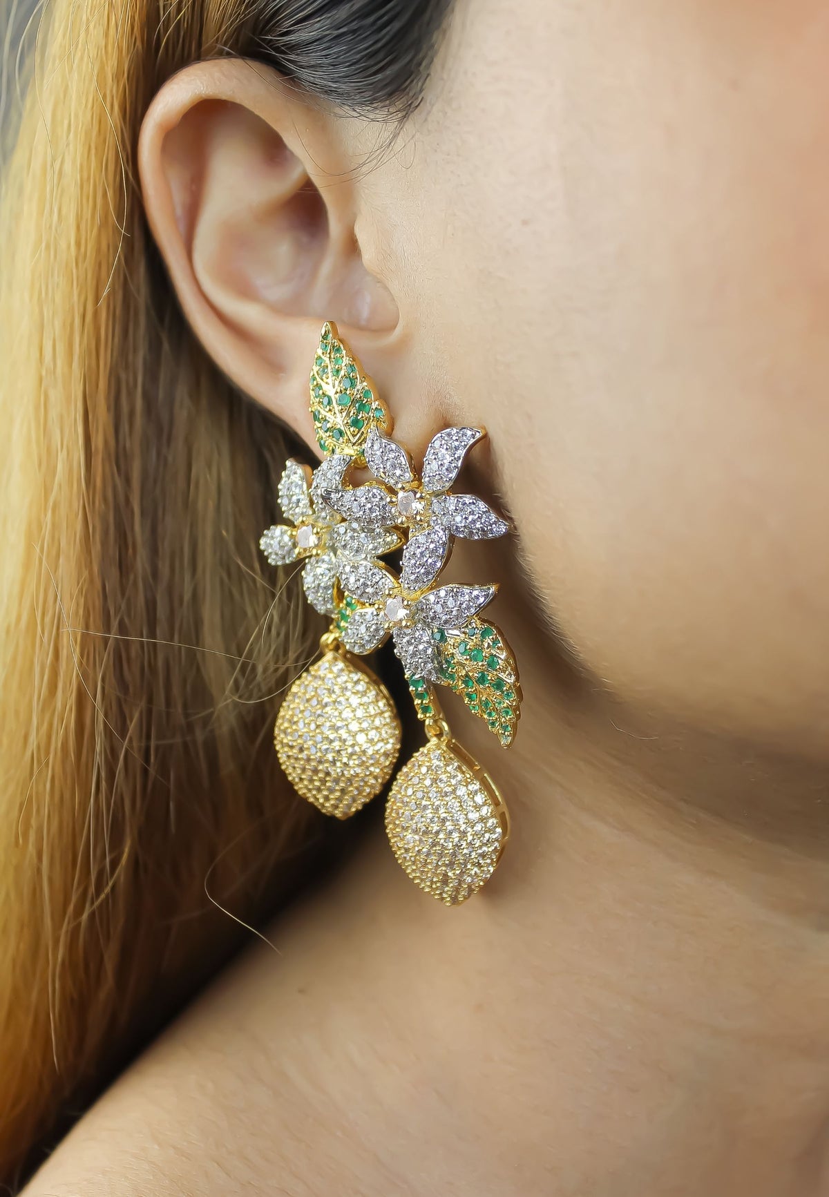 Golden zeus earrings bombay sunset