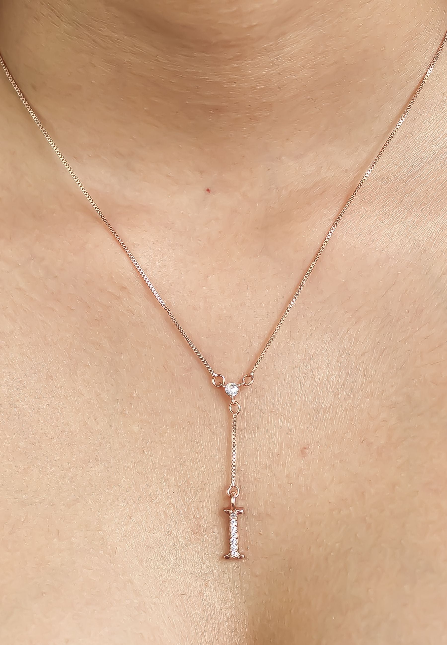 rose gold alphabet necklaces Bombay Sunset