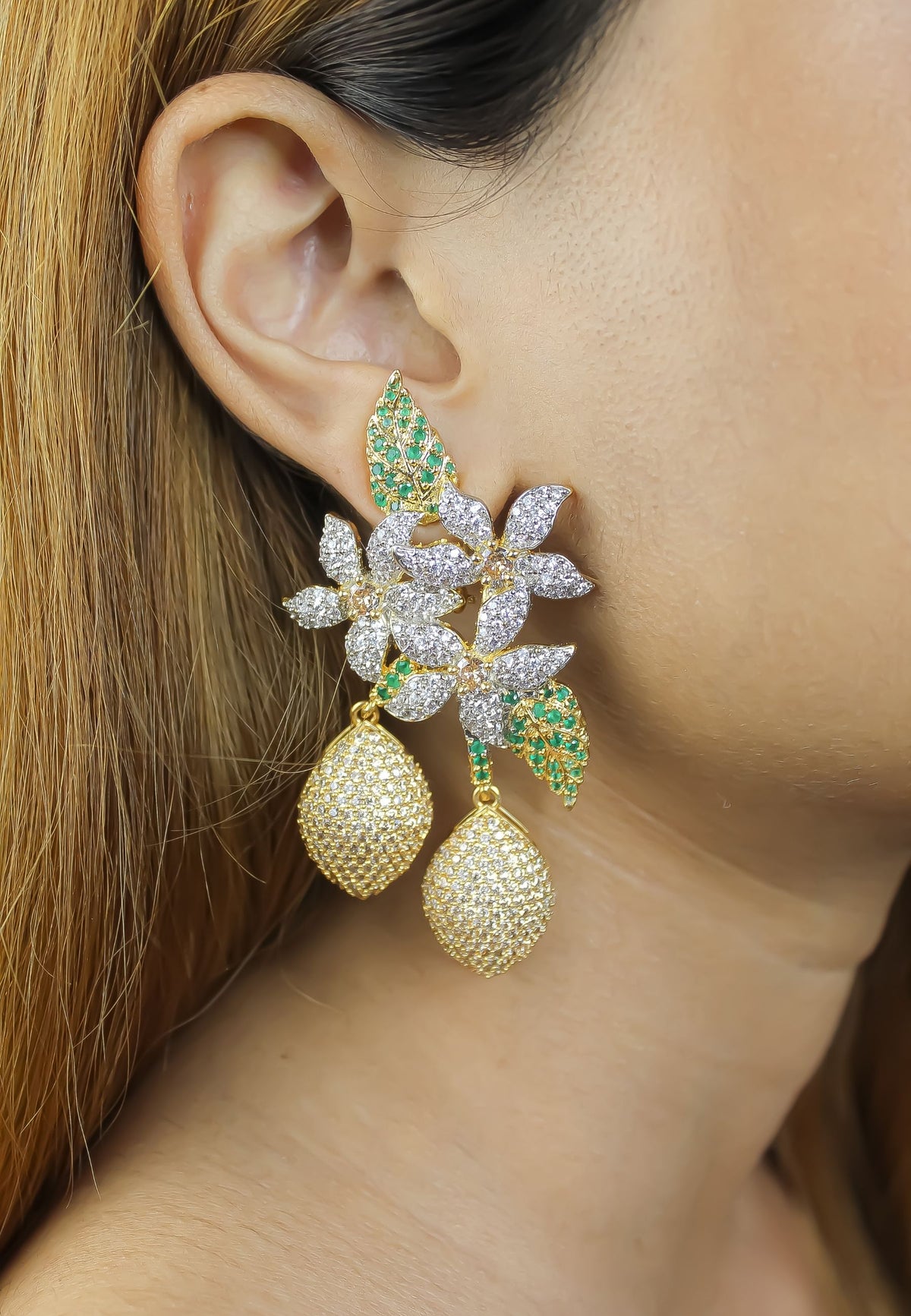 Golden zeus earrings bombay sunset