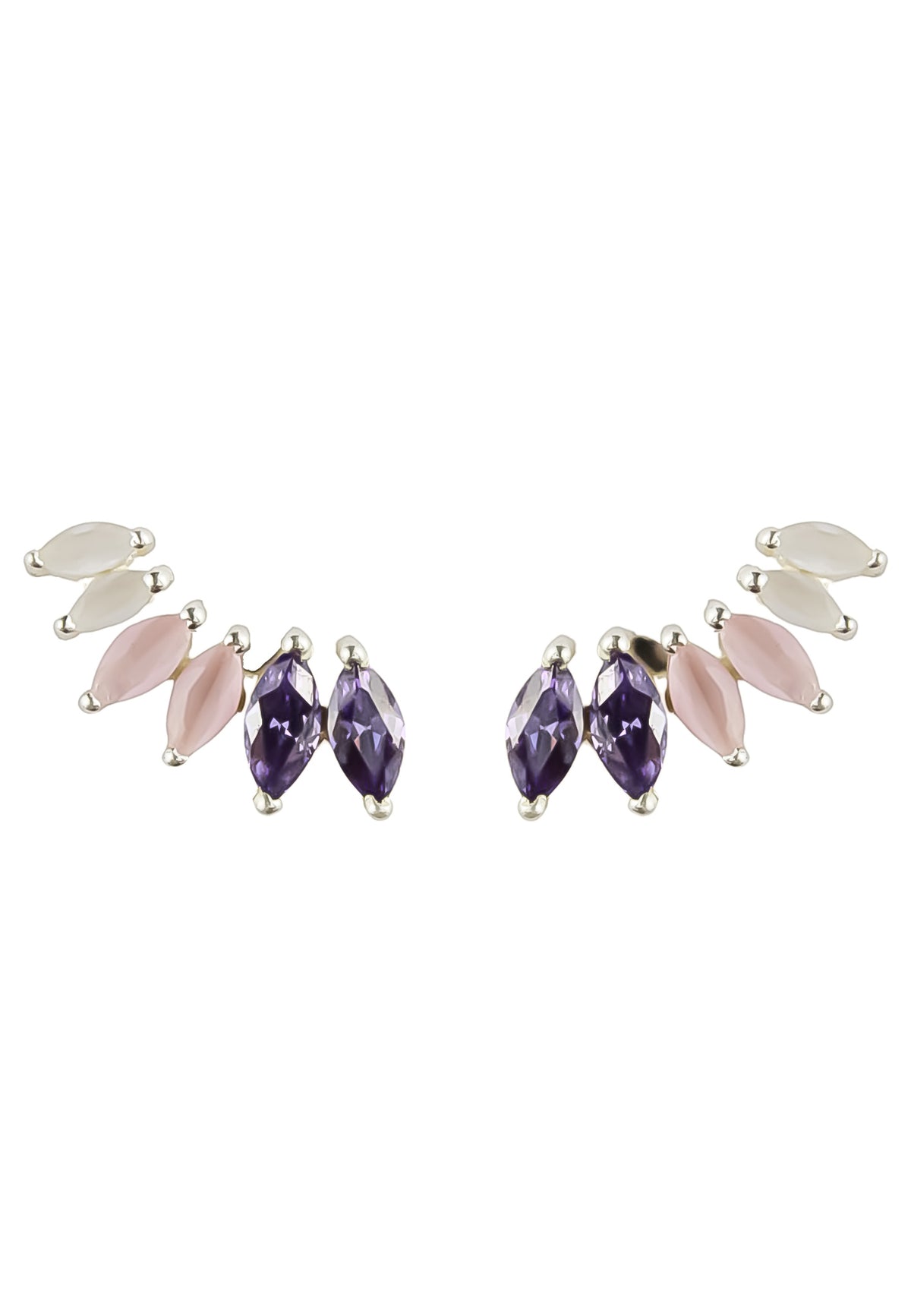 Silver stepping earrings bombay sunset