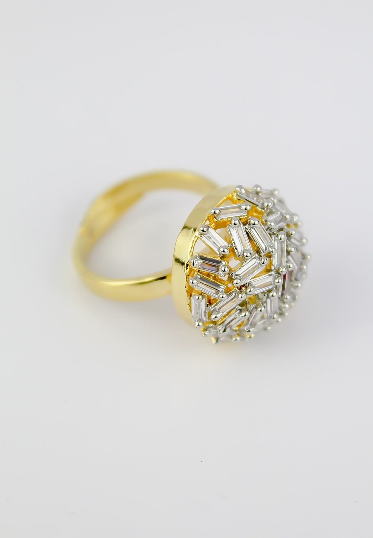 Crystal crown ring bombay sunset