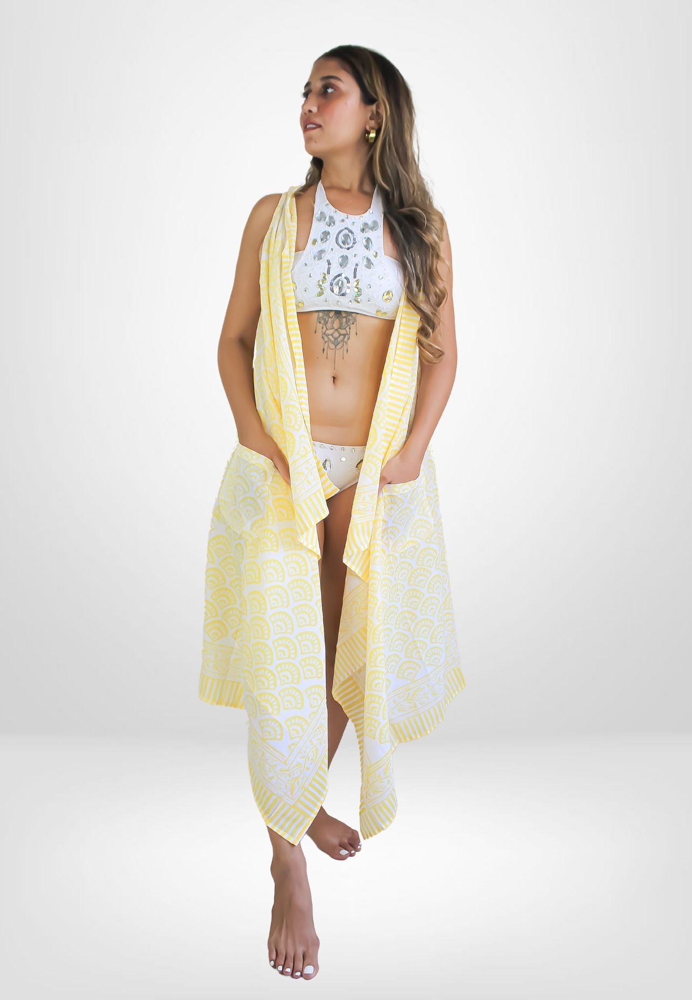 Yellow Mykonos Boho Dress Bombay Sunset