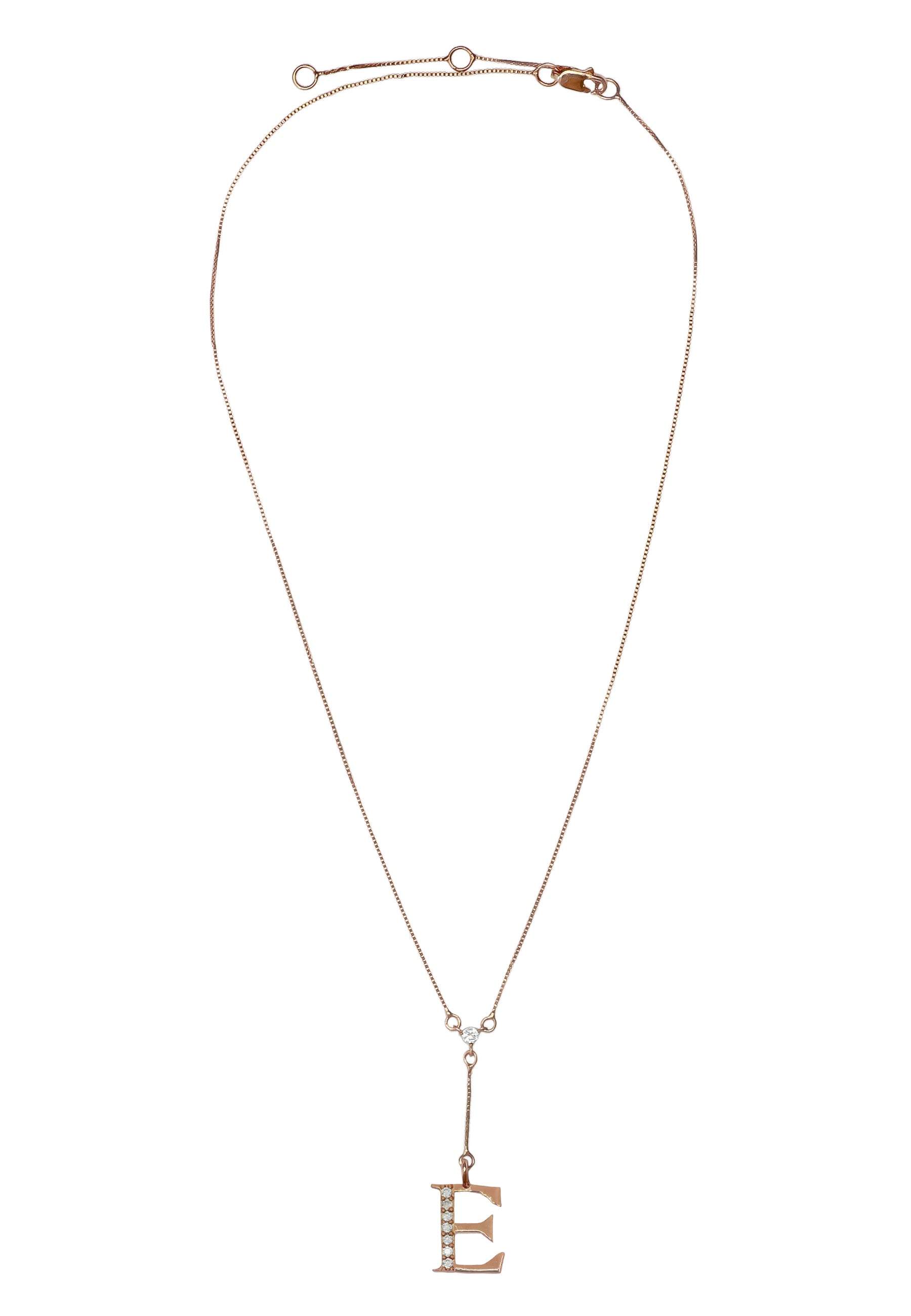 rose gold alphabet necklaces Bombay Sunset