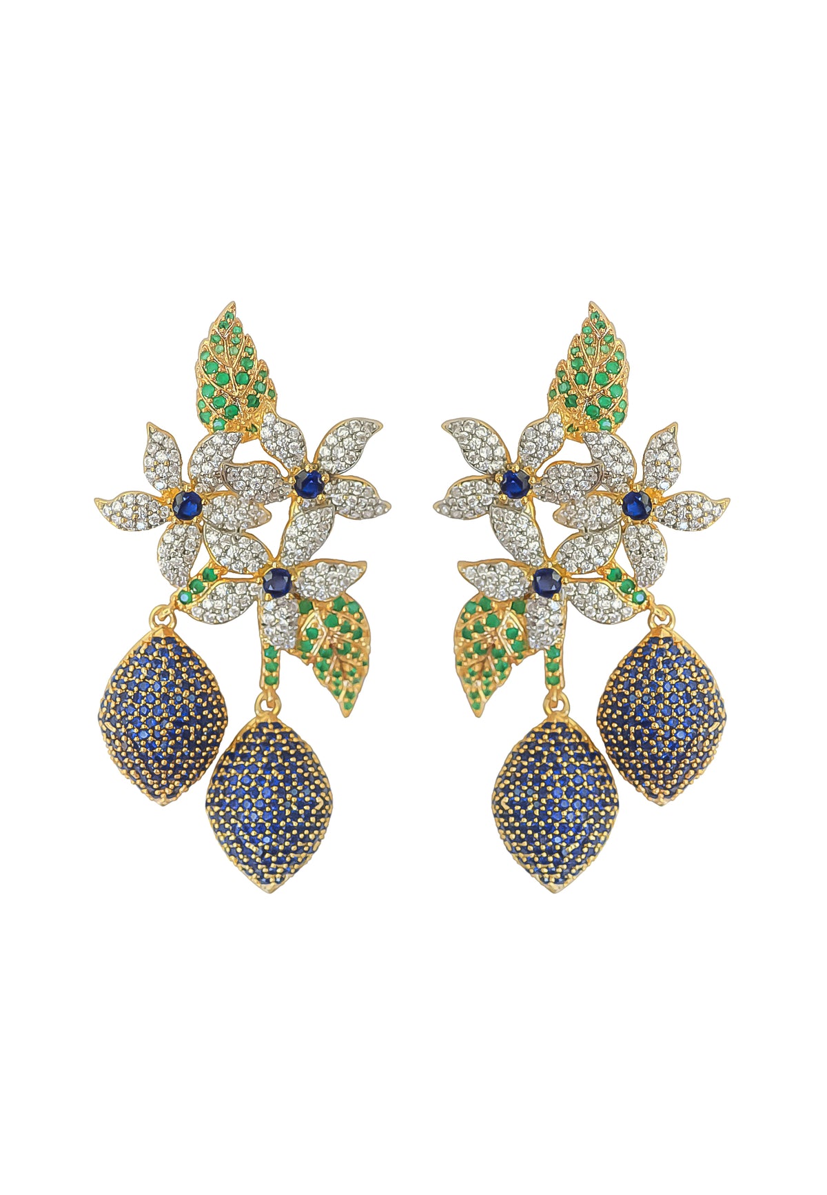 Golden zeus earrings bombay sunset