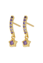 Load image into Gallery viewer, crescent moon star earrings Bombay Sunset

