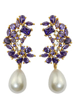 Load image into Gallery viewer, golden frosty pearl earrings Bombay Sunset
