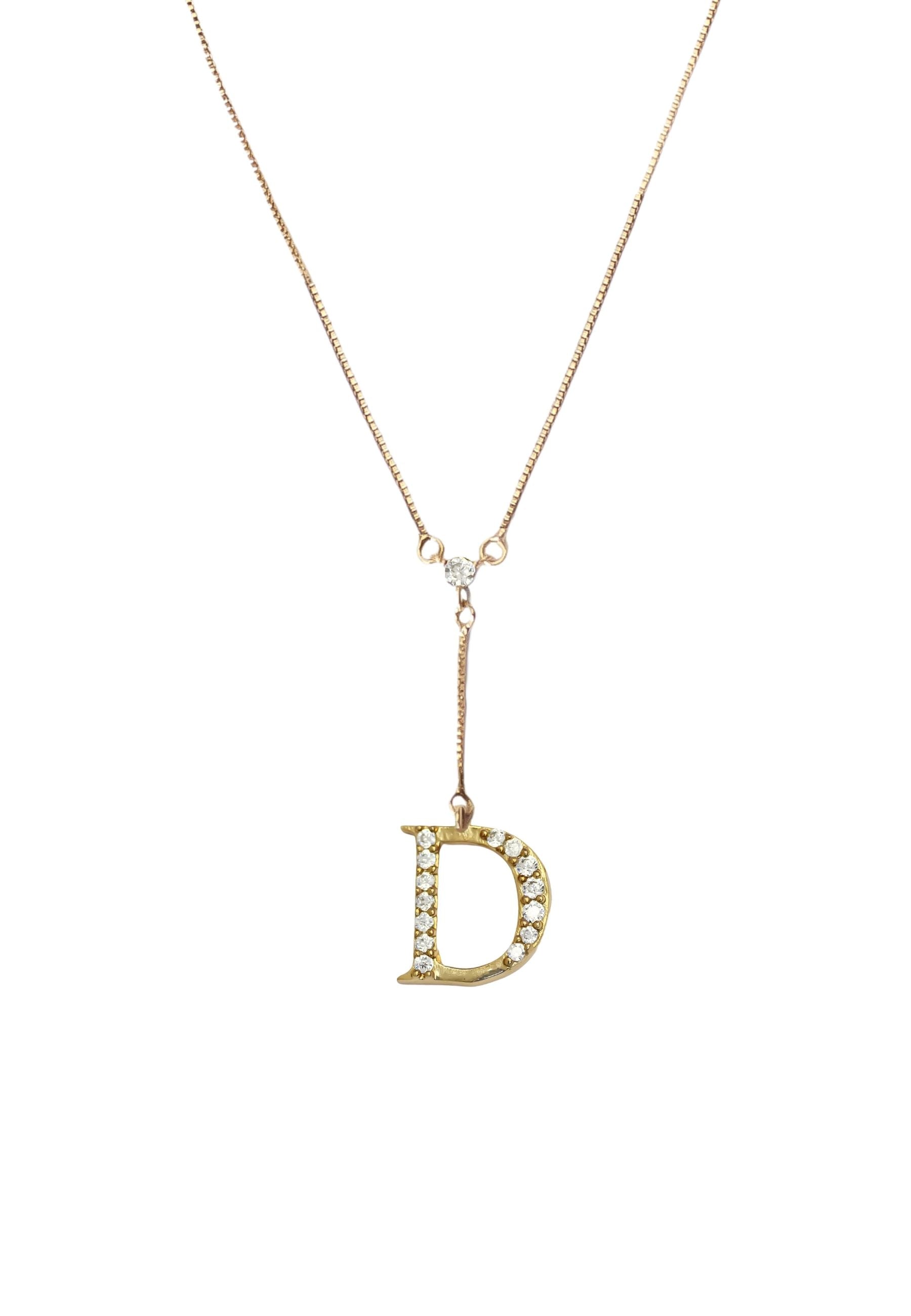 gold alphabet necklaces Bombay Sunset