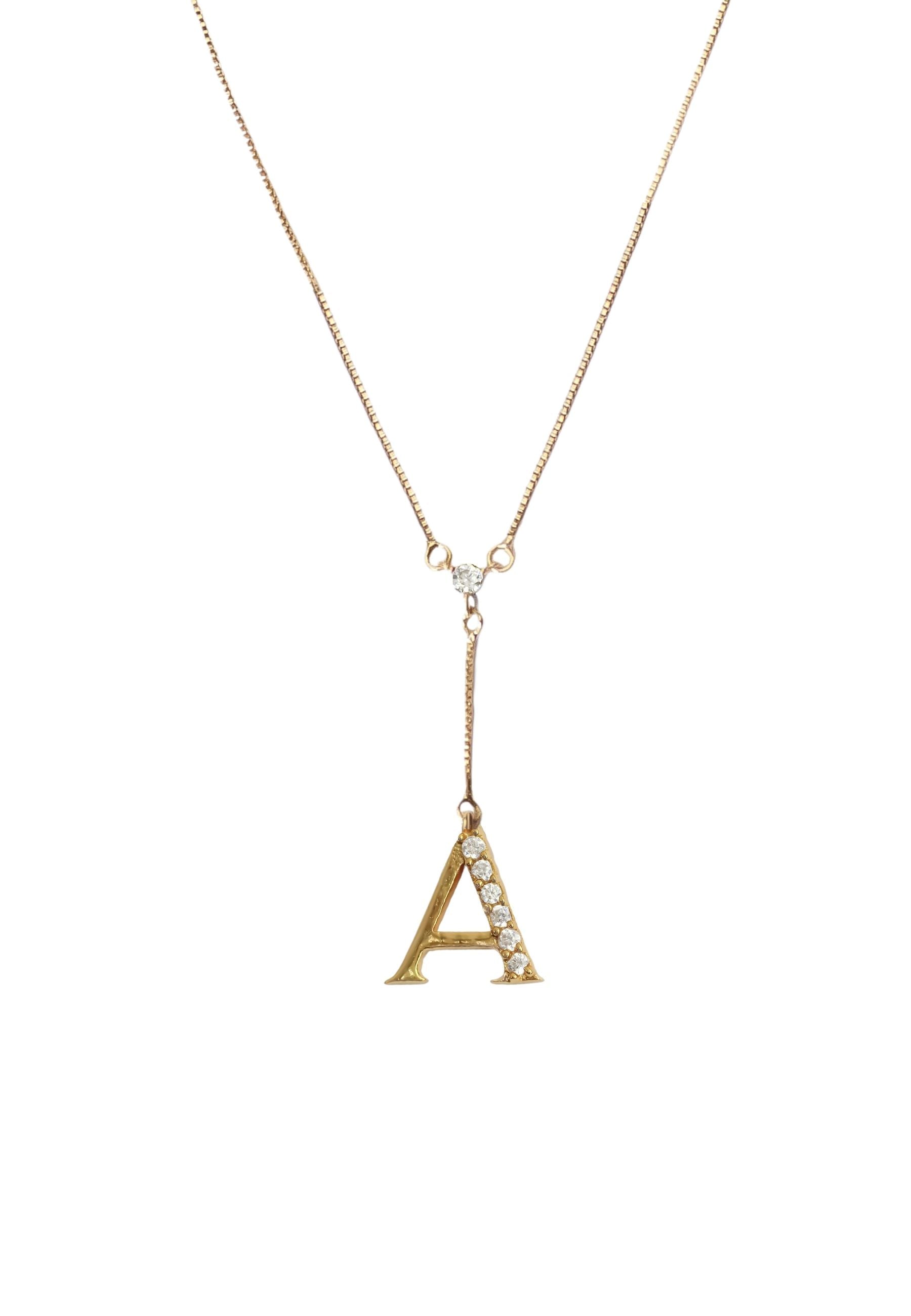 gold alphabet necklaces Bombay Sunset