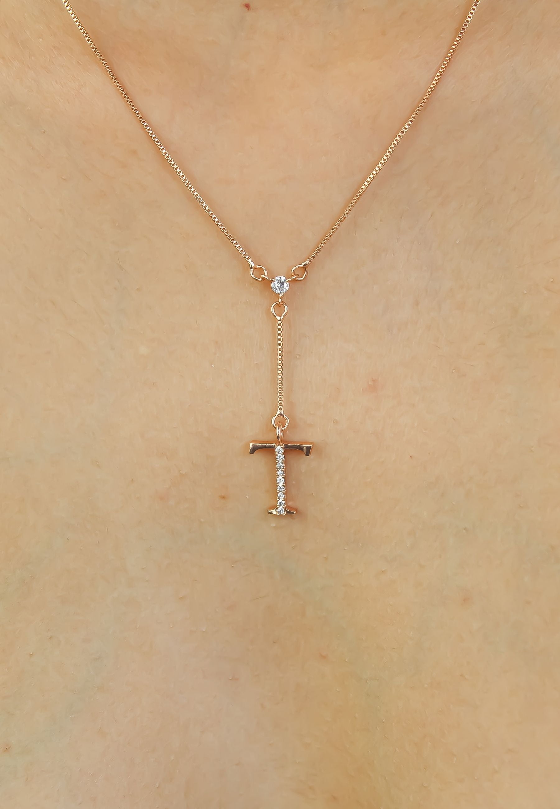 rose gold alphabet necklaces Bombay Sunset