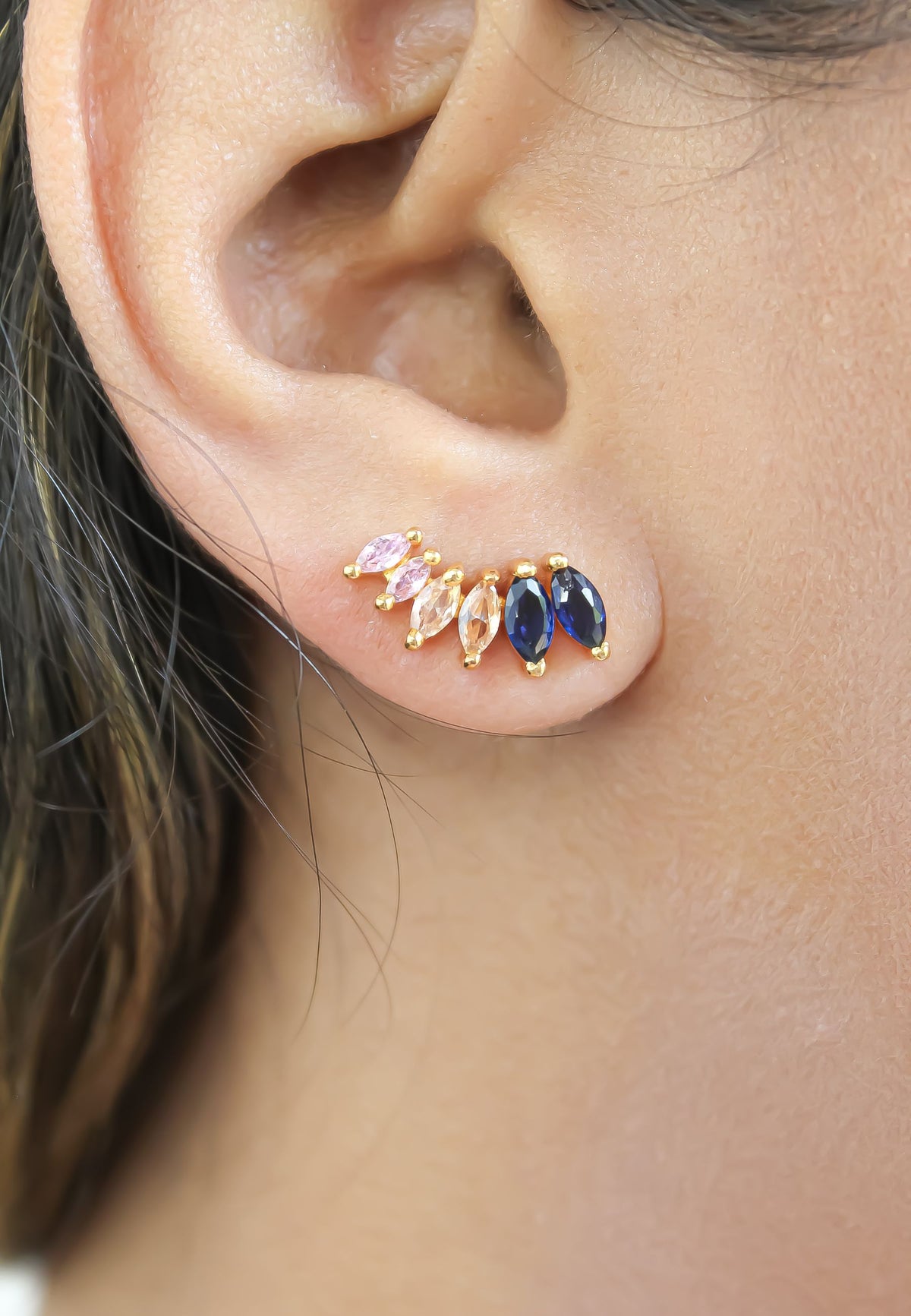 Stepping stone earrings bombay sunset