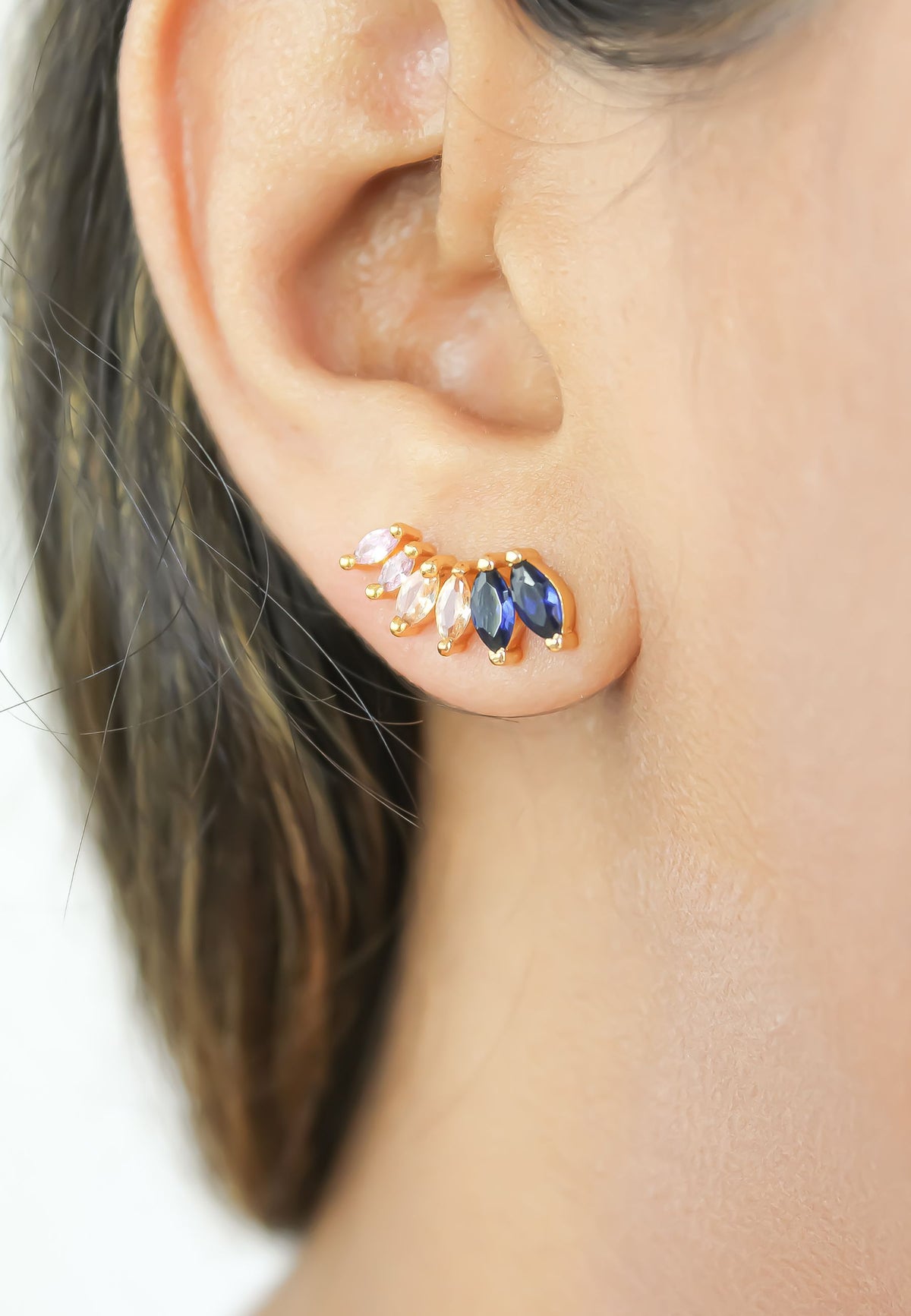 Stepping stone earrings bombay sunset