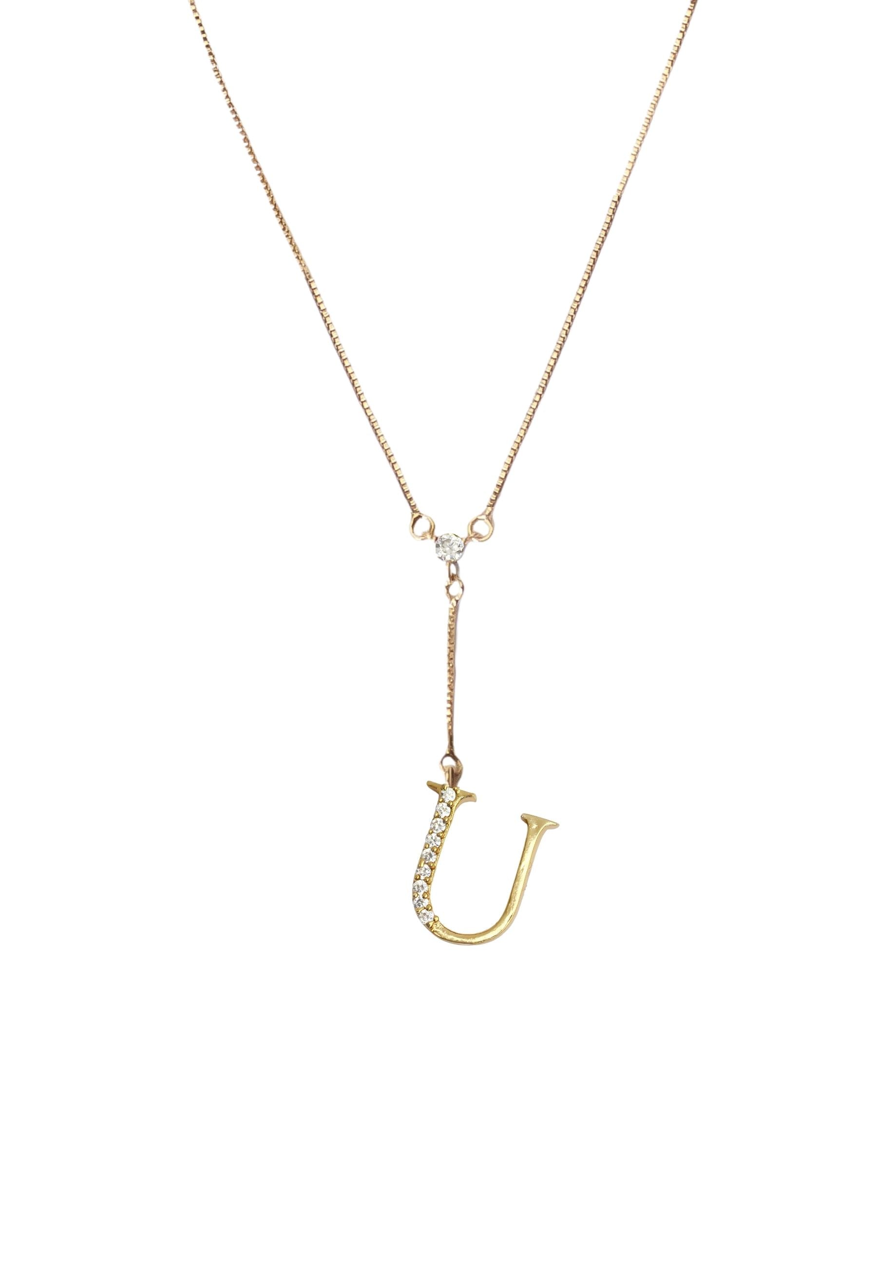 gold alphabet necklaces Bombay Sunset