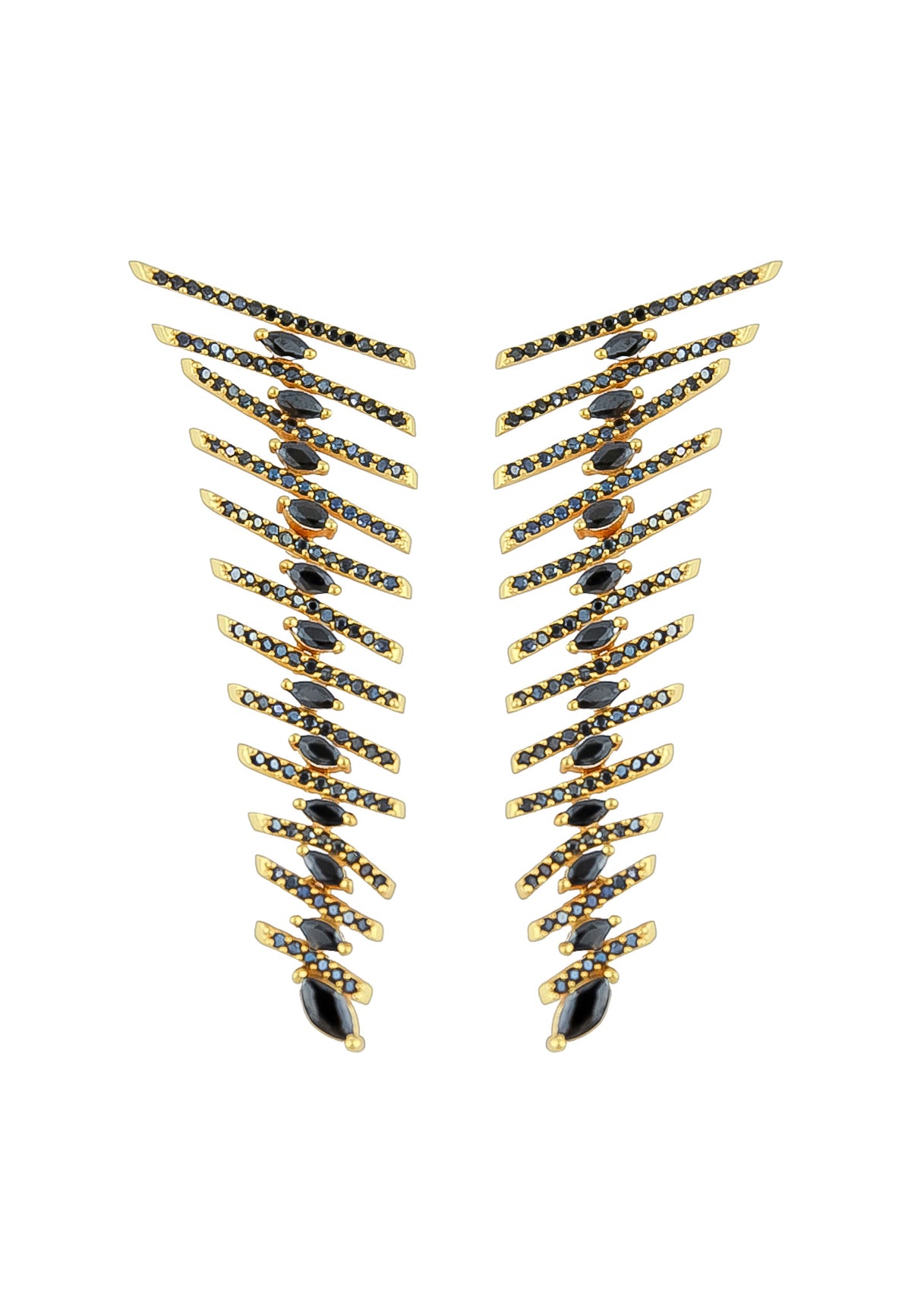 Fishbone earrings bombay sunset