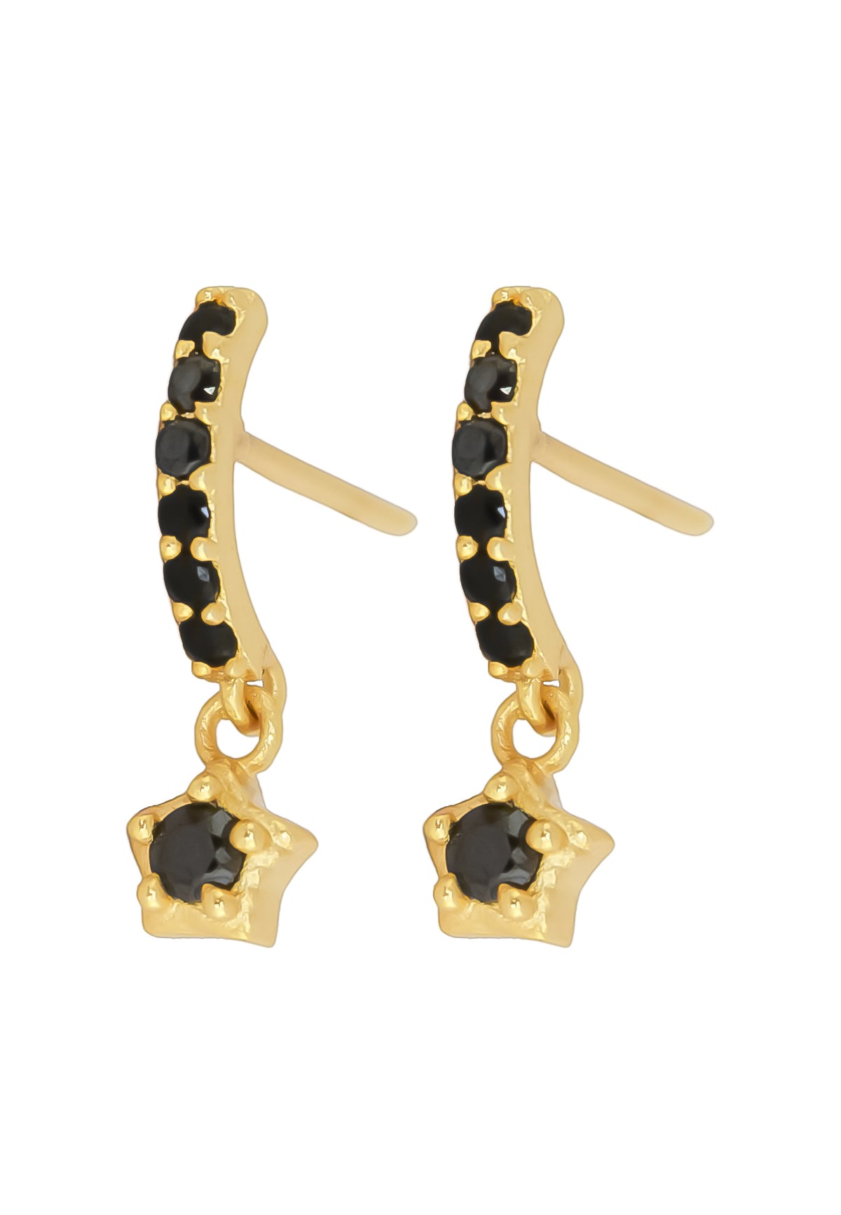 Crescent moon star earrings bombay sunset