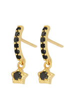 Load image into Gallery viewer, crescent moon star earrings Bombay Sunset
