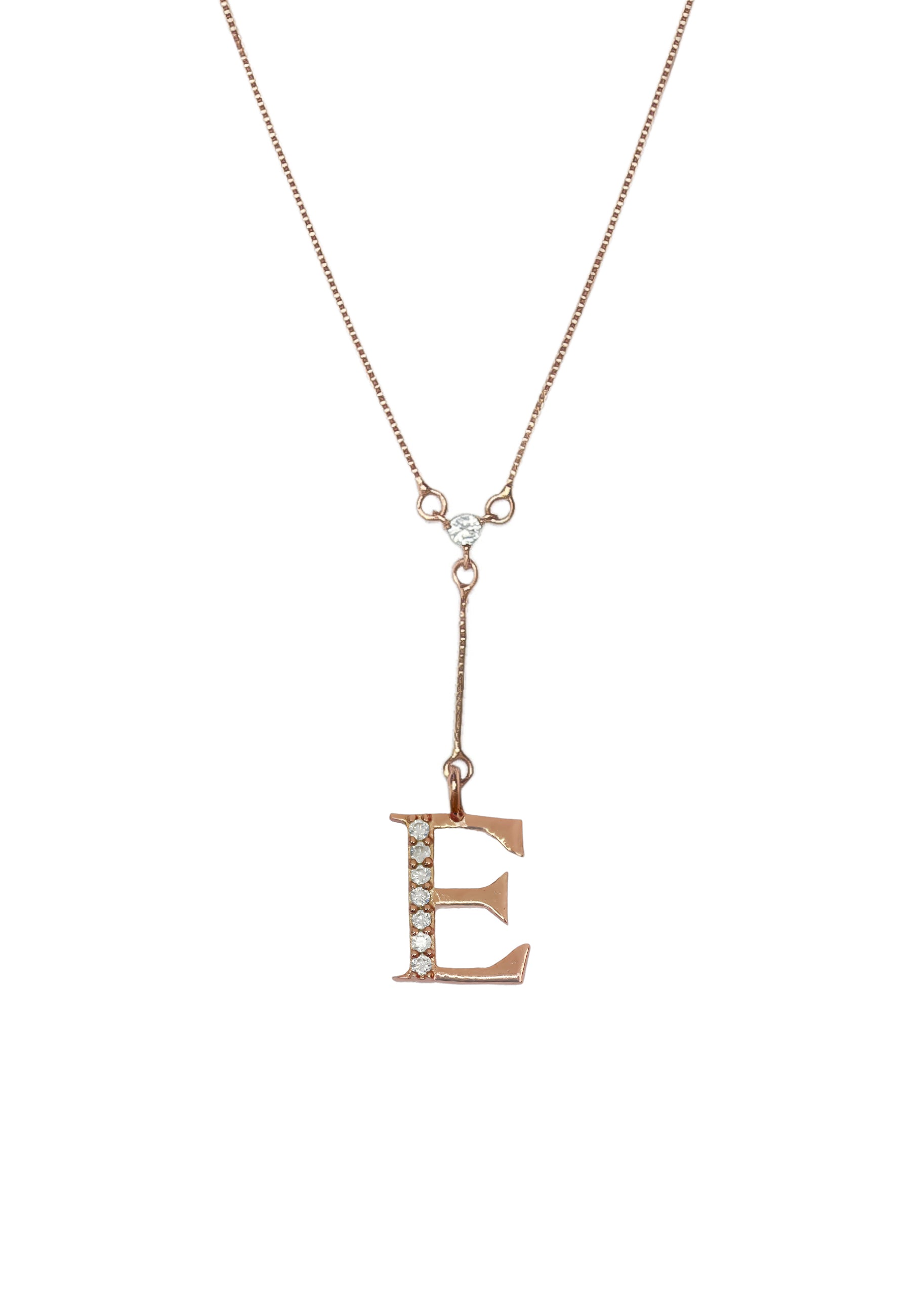 rose gold alphabet necklaces Bombay Sunset