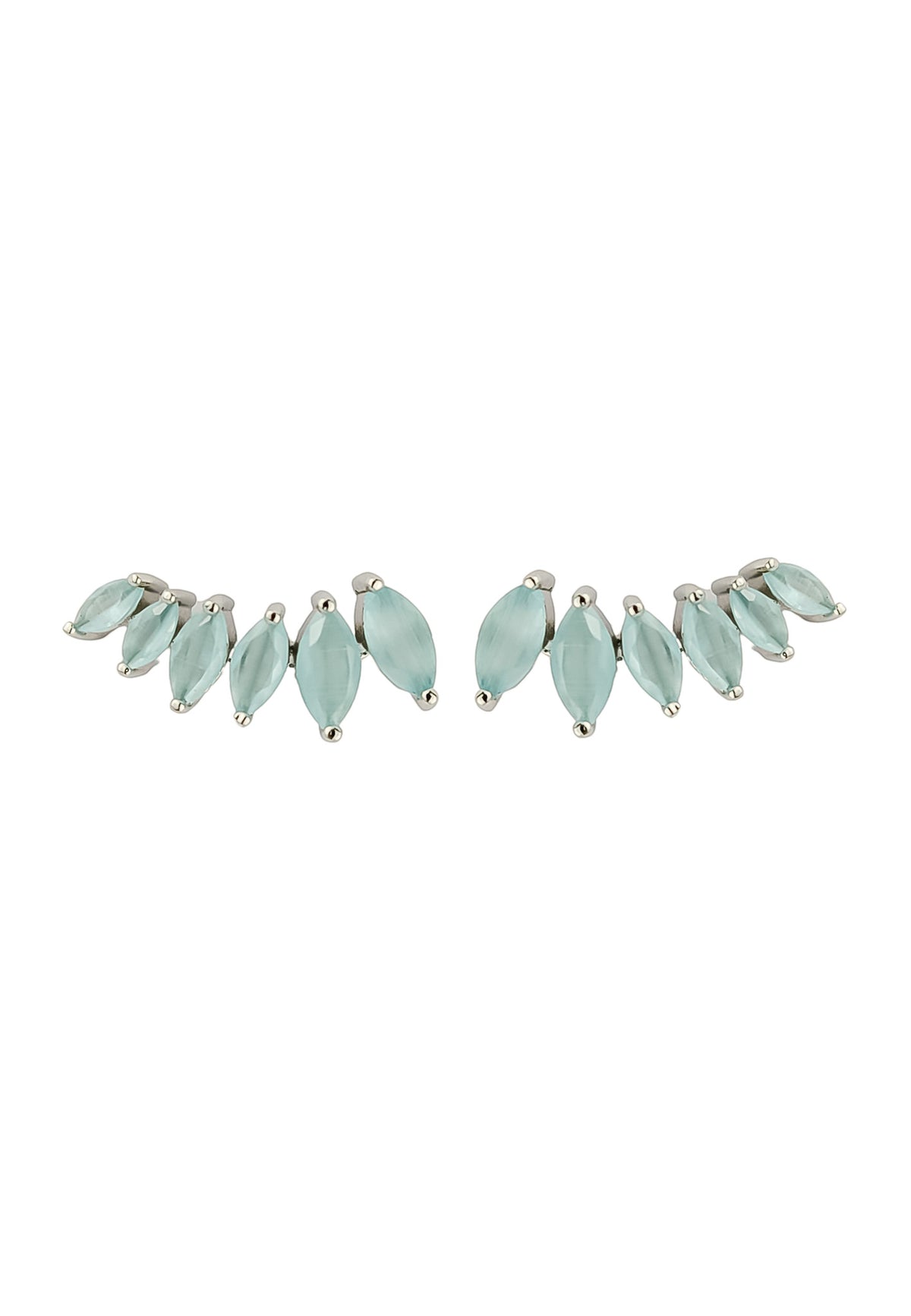 Silver stepping earrings bombay sunset
