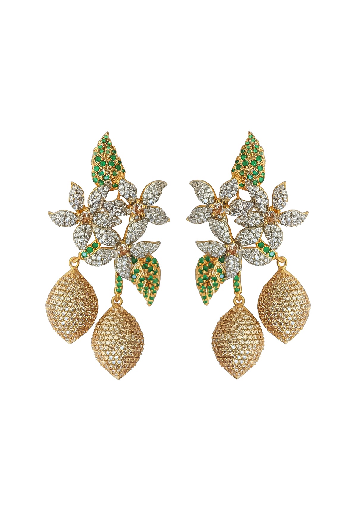 Golden zeus earrings bombay sunset