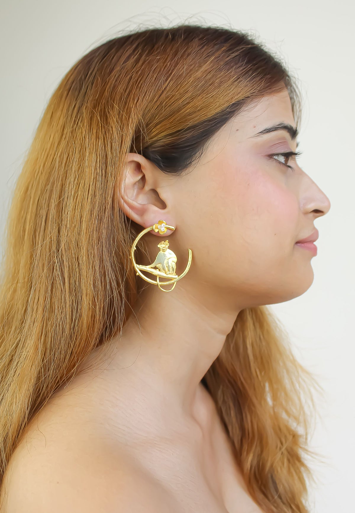 Monkey earrings bombay sunset