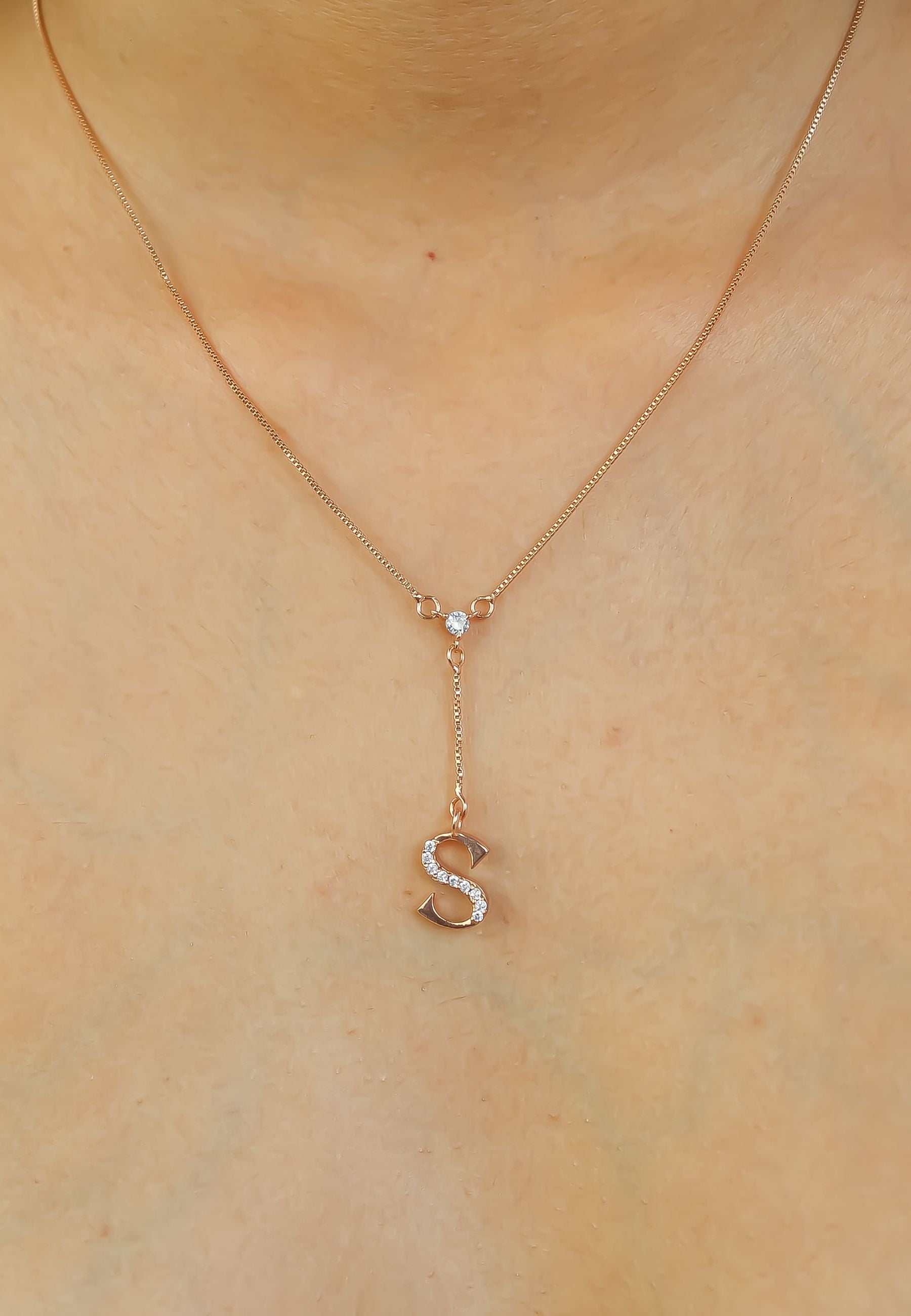 rose gold alphabet necklaces Bombay Sunset