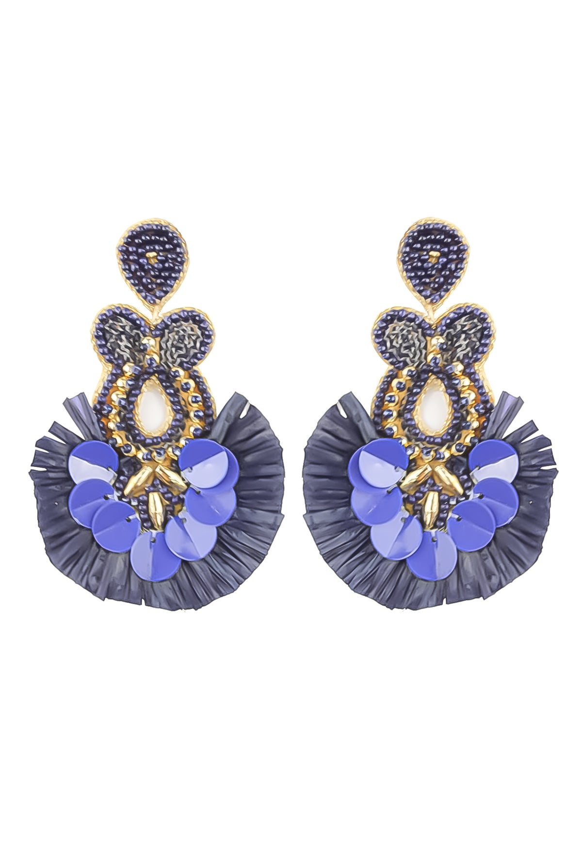 mambo blue earrings Bombay Sunset