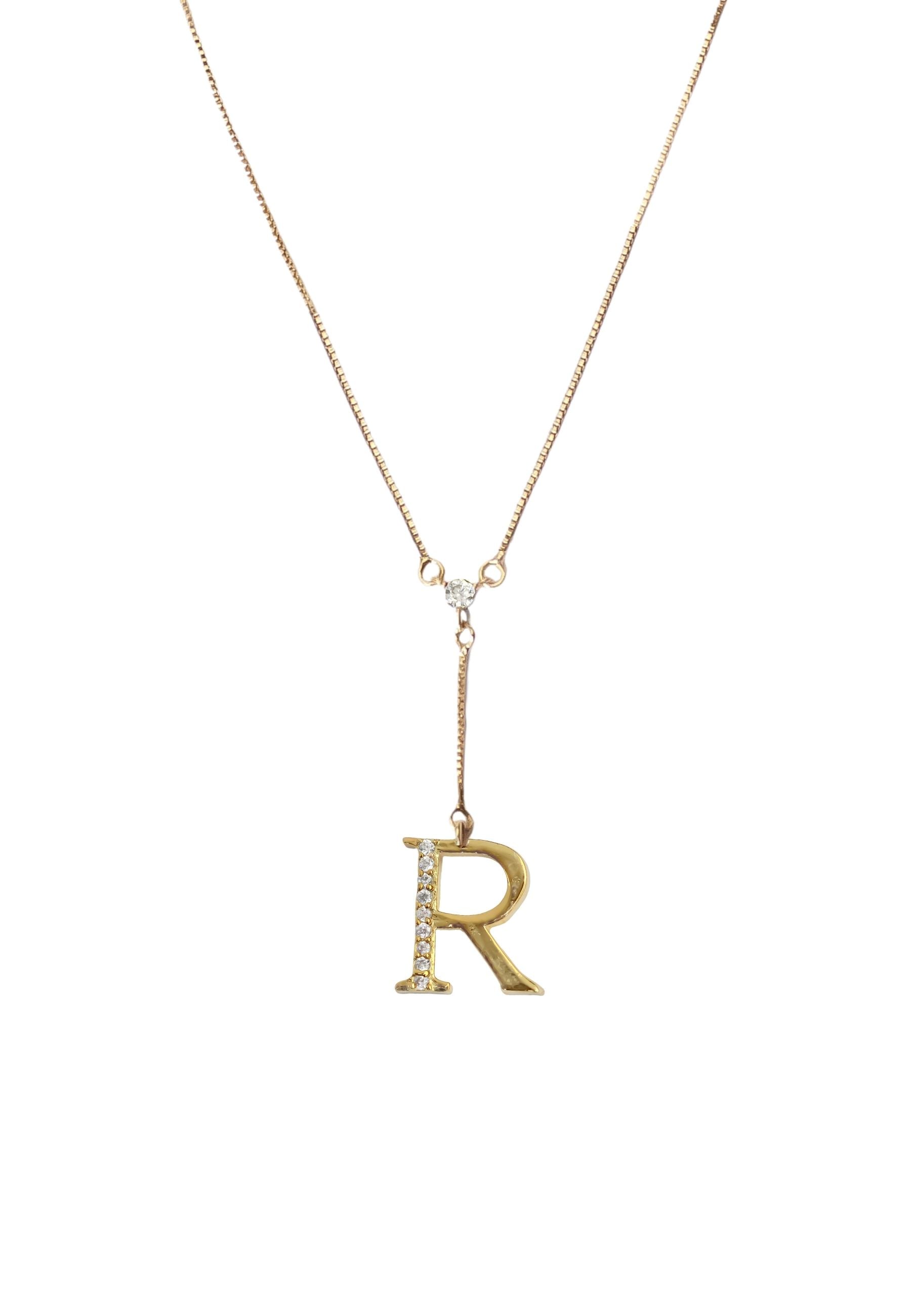 gold alphabet necklaces Bombay Sunset