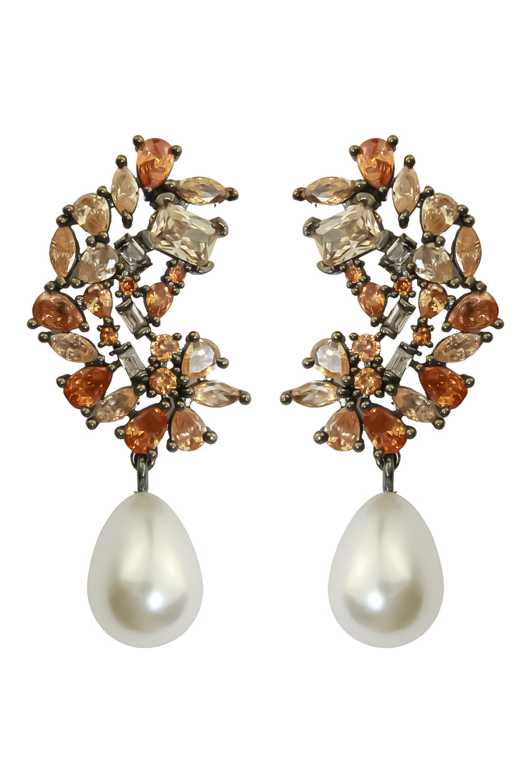 frosty pearl earrings below 50 big bridal bride bridesmaid Bombay Sunset