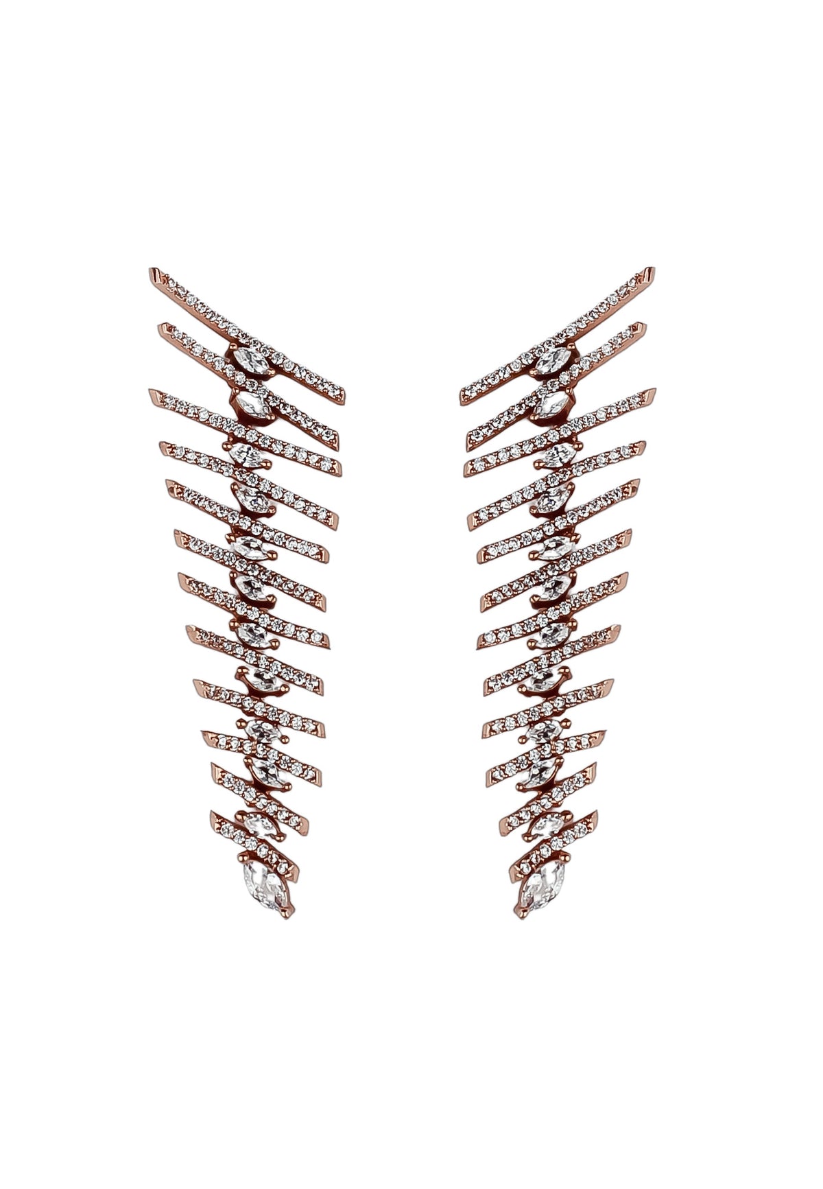 Fishbone earrings bombay sunset