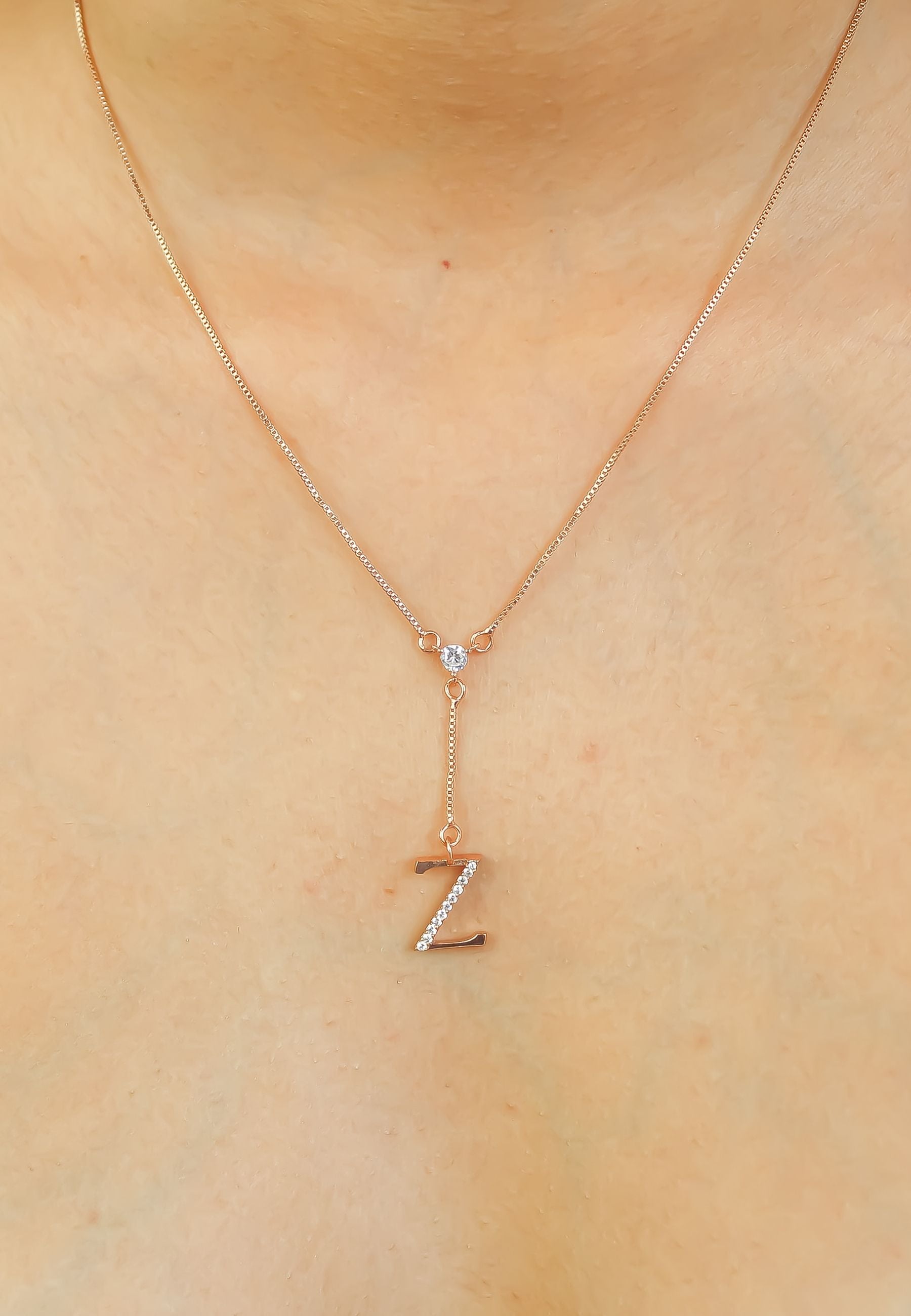 rose gold alphabet necklaces Bombay Sunset