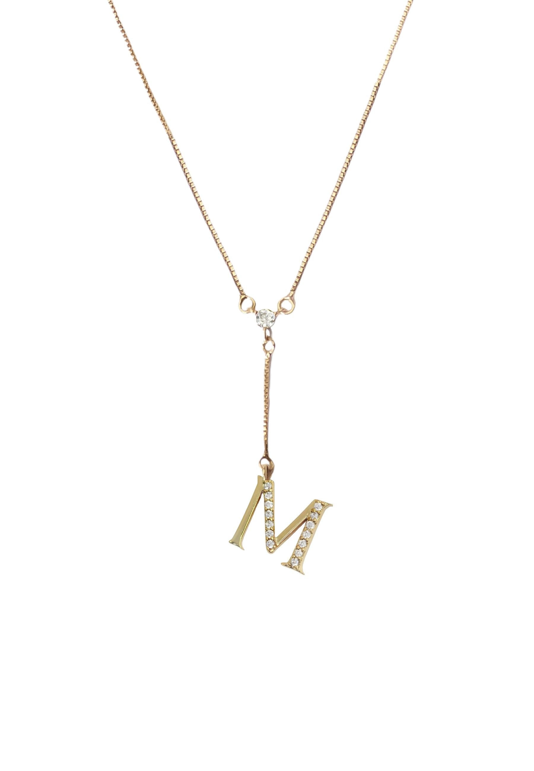 gold alphabet necklaces Bombay Sunset