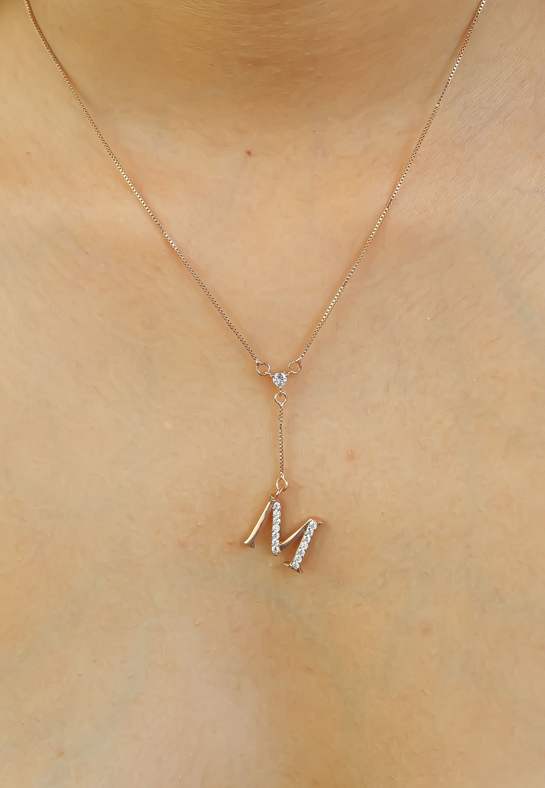 rose gold alphabet necklaces Bombay Sunset