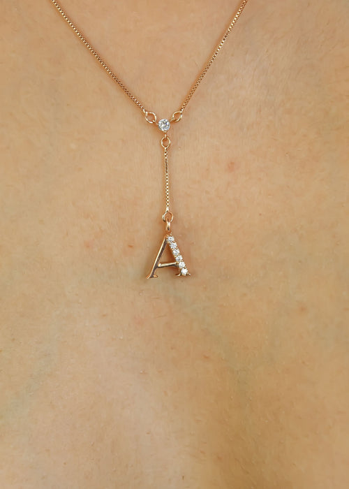 Rose Gold Alphabet Necklaces Bombay Sunset