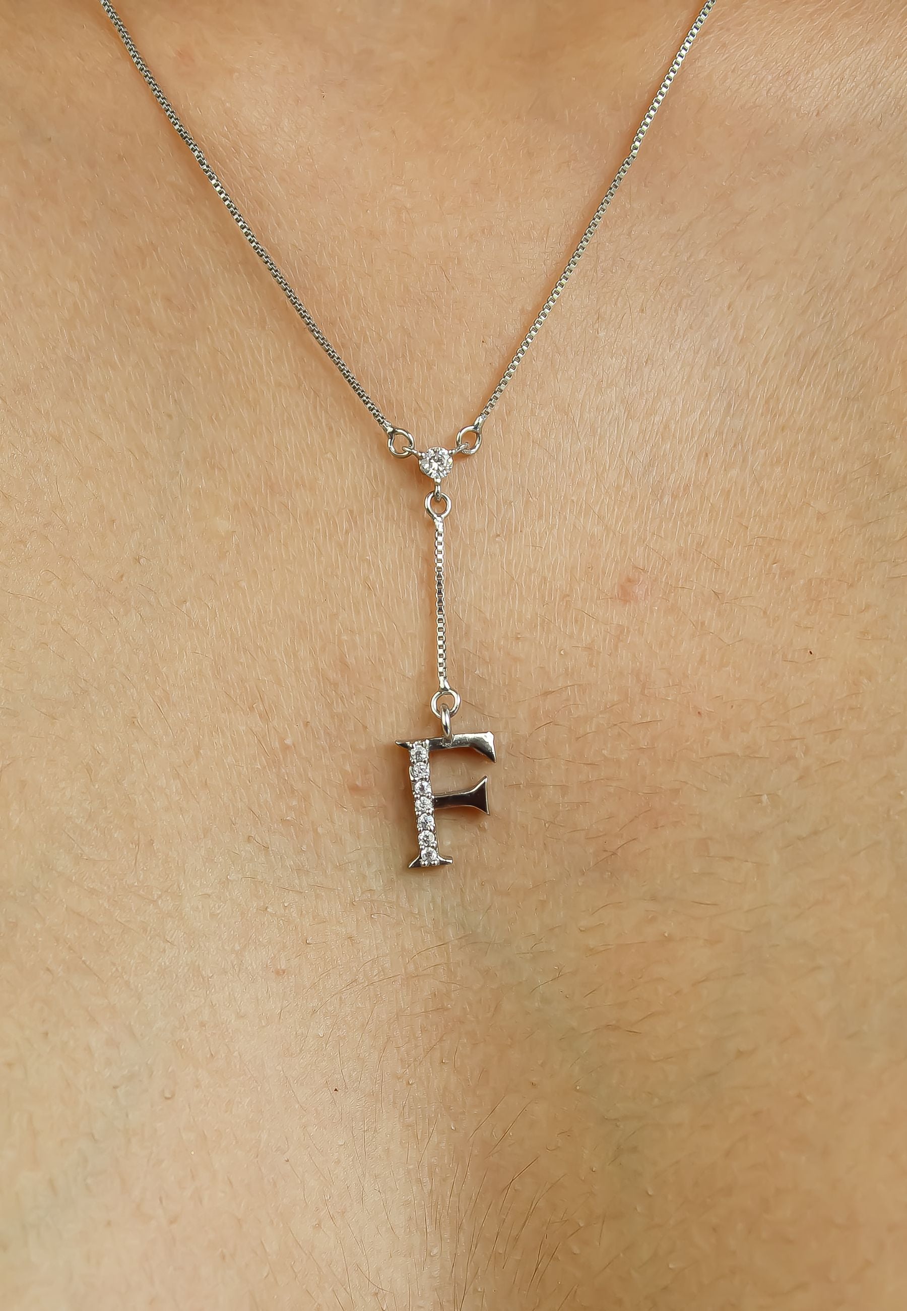 silver alphabets necklaces Bombay Sunset