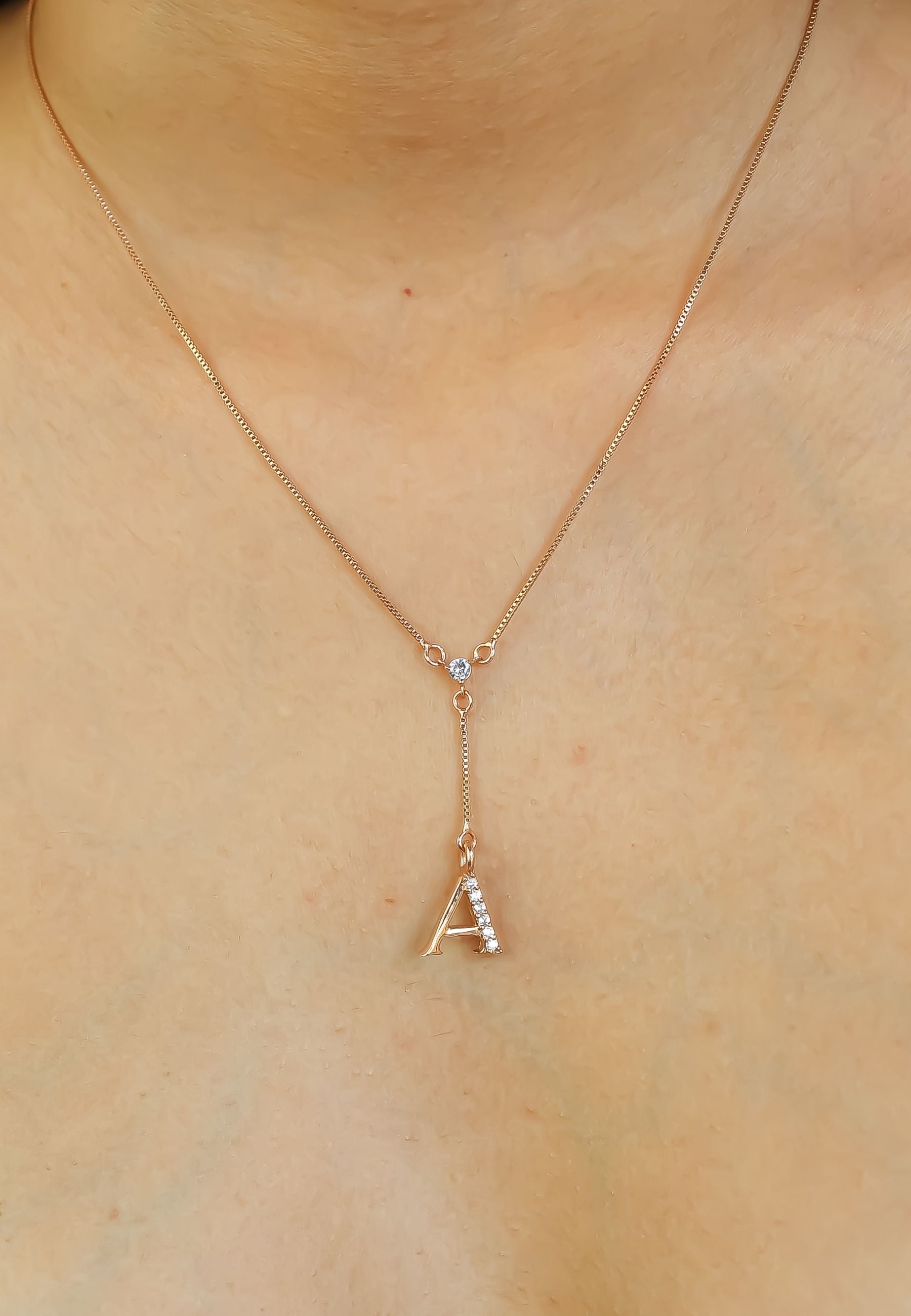 rose gold alphabet necklaces Bombay Sunset