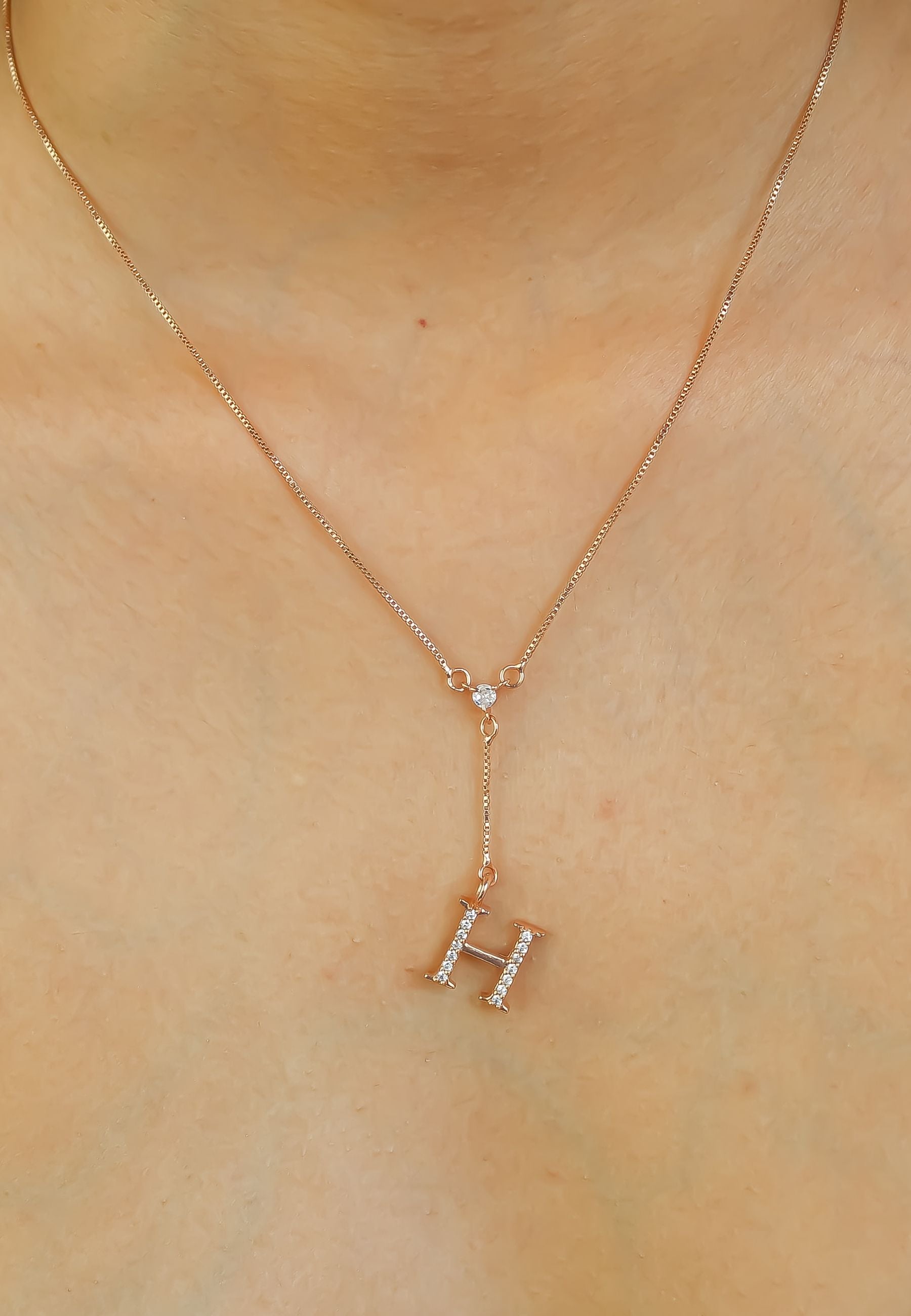 rose gold alphabet necklaces Bombay Sunset