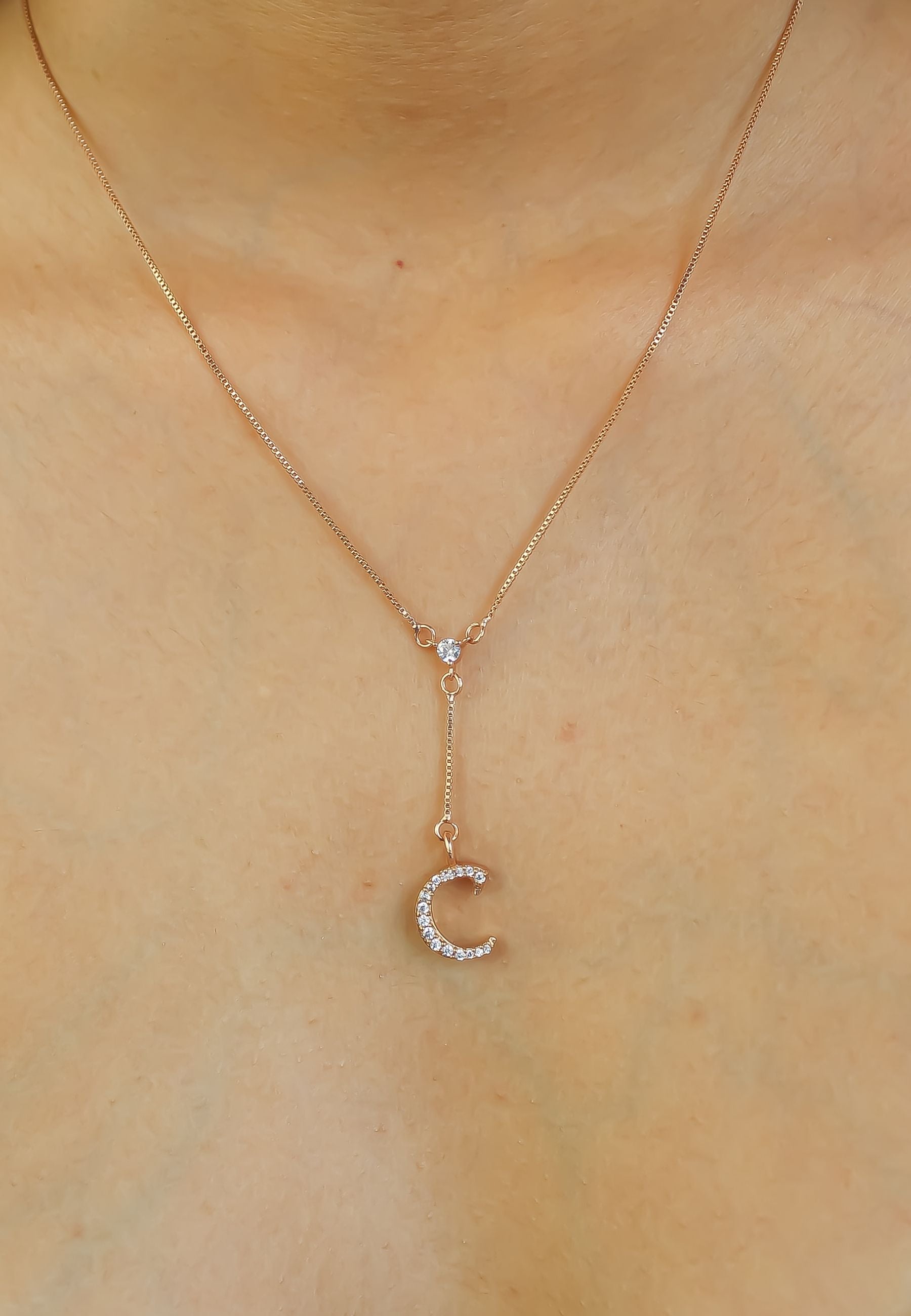 rose gold alphabet necklaces Bombay Sunset