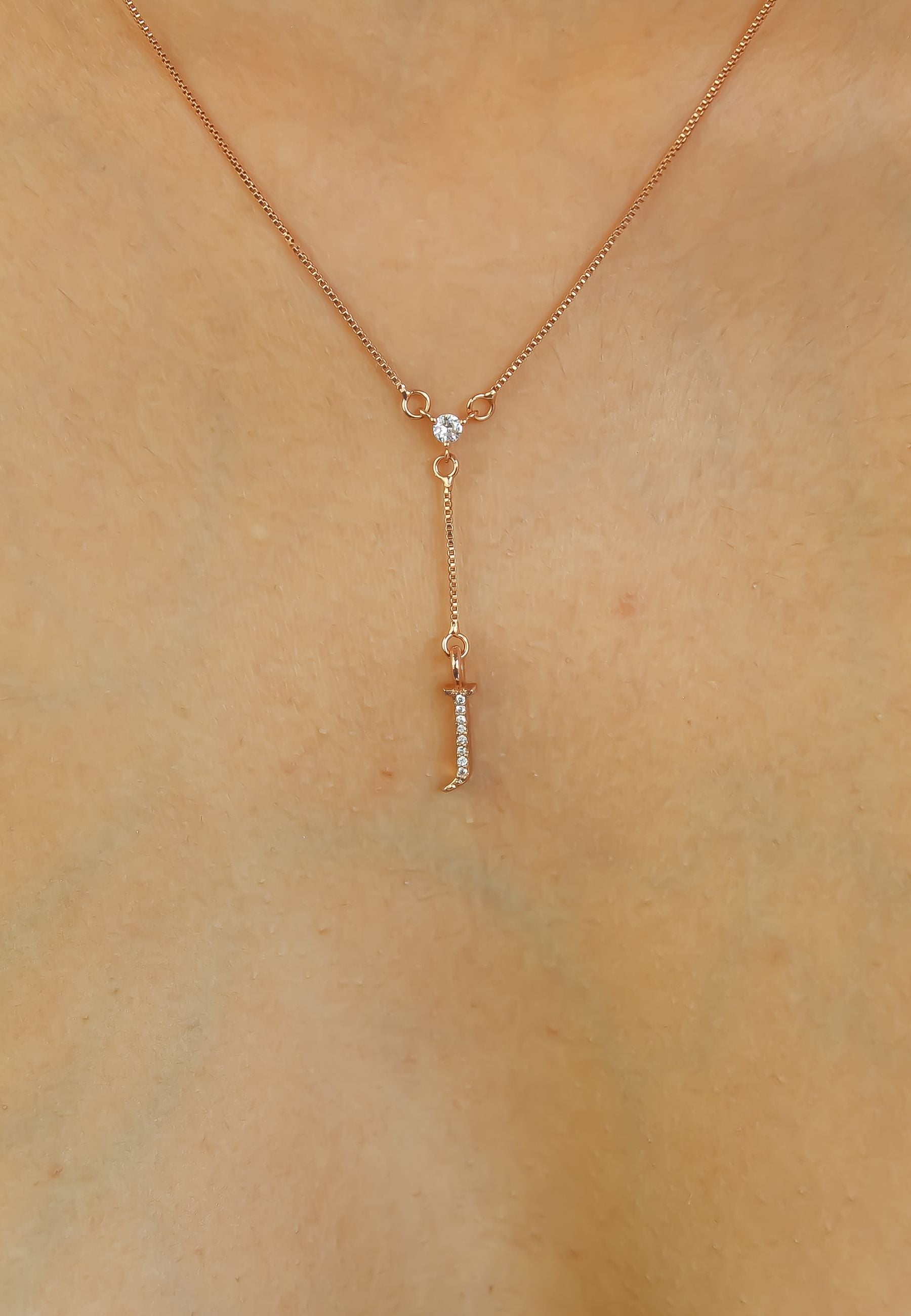 rose gold alphabet necklaces Bombay Sunset