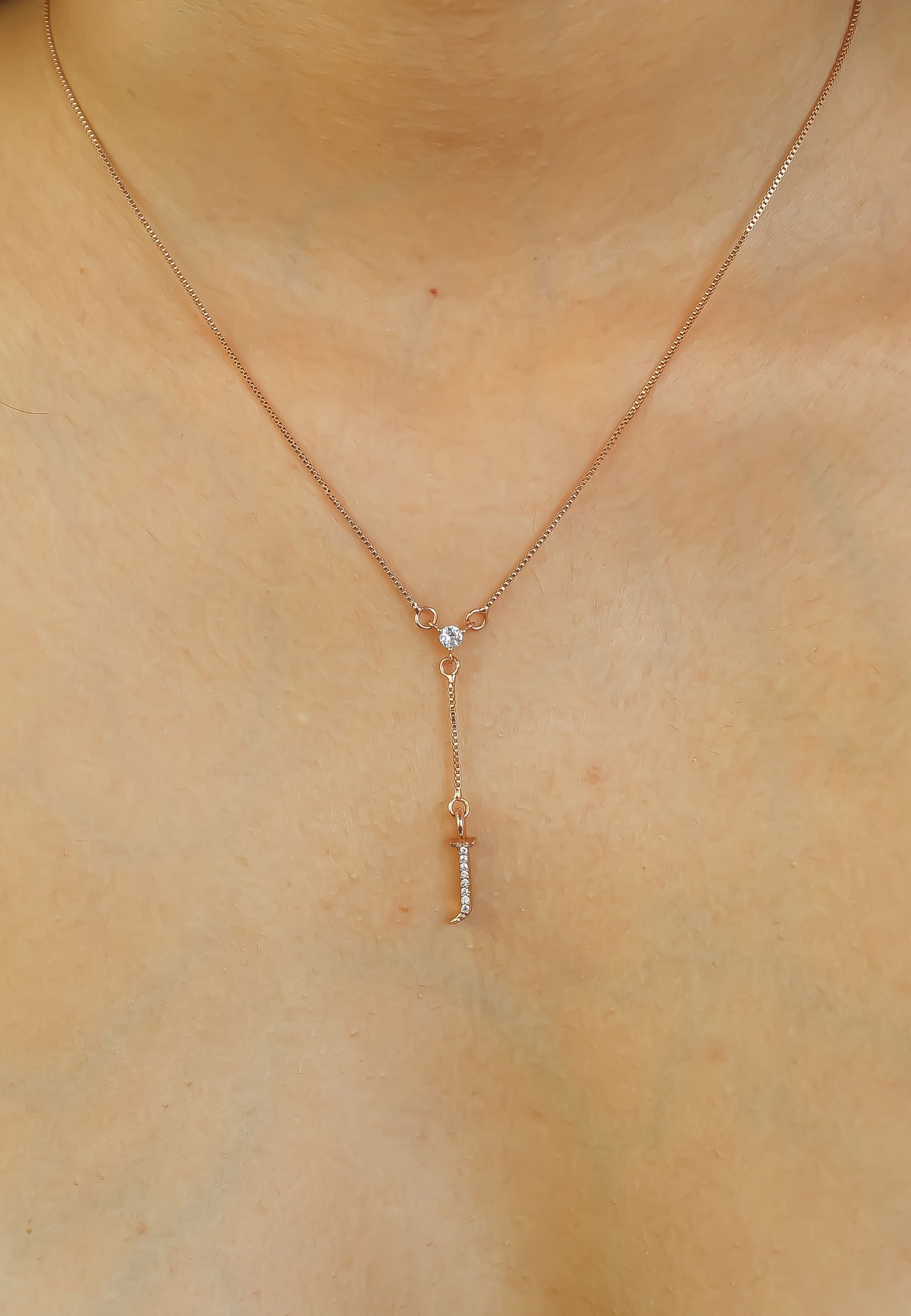 rose gold alphabet necklaces Bombay Sunset