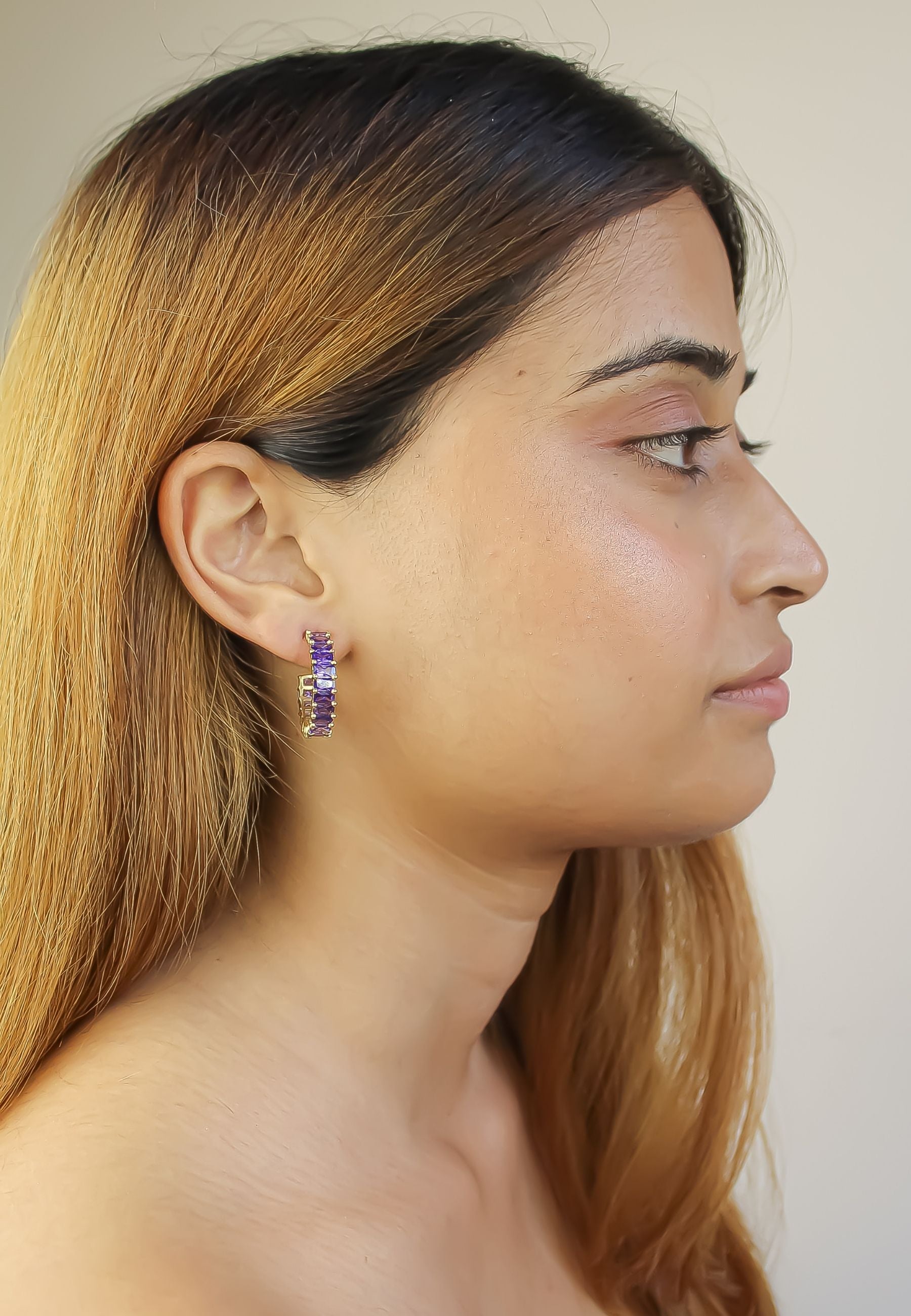 downtown earrings Bombay Sunset