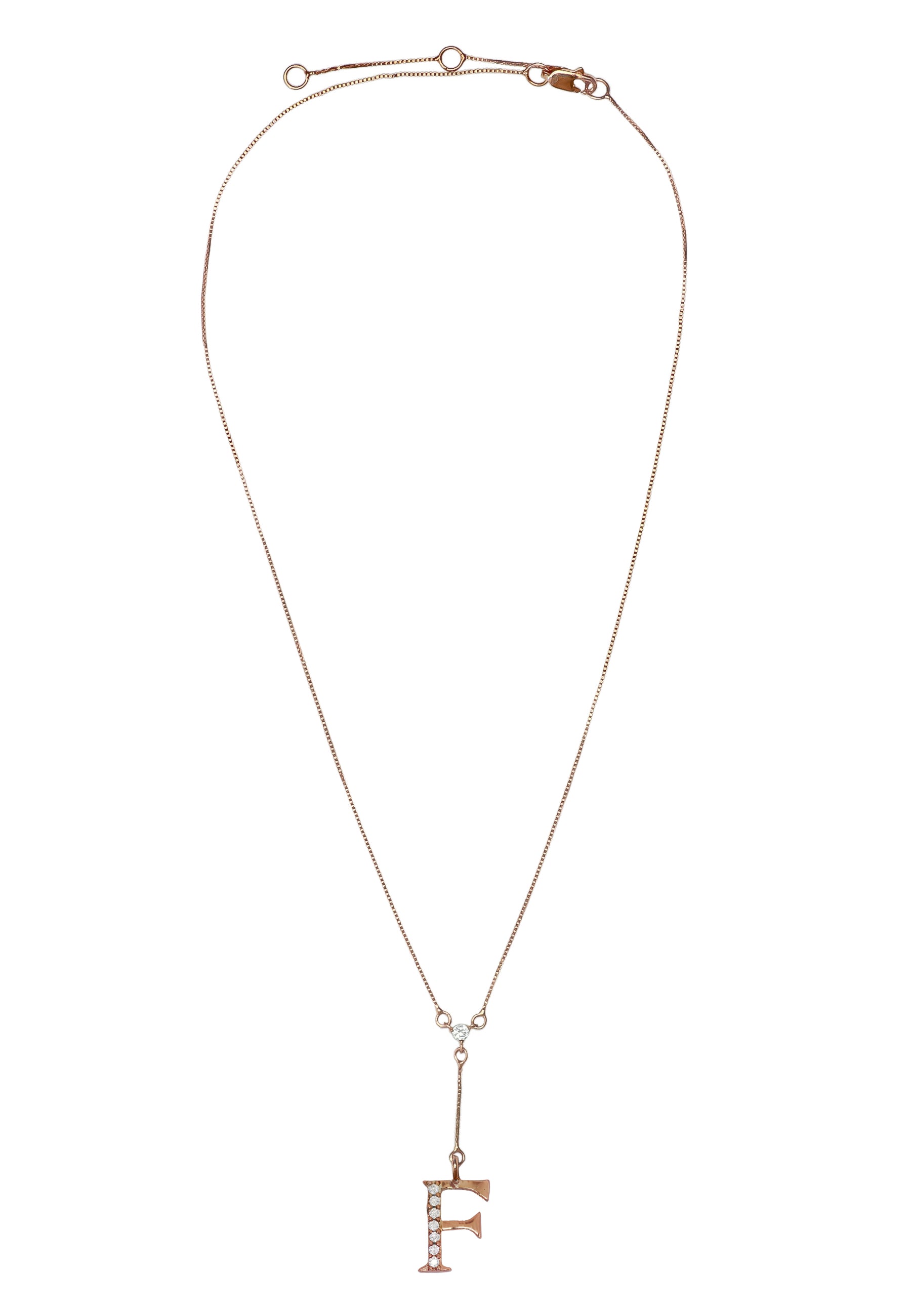 rose gold alphabet necklaces Bombay Sunset