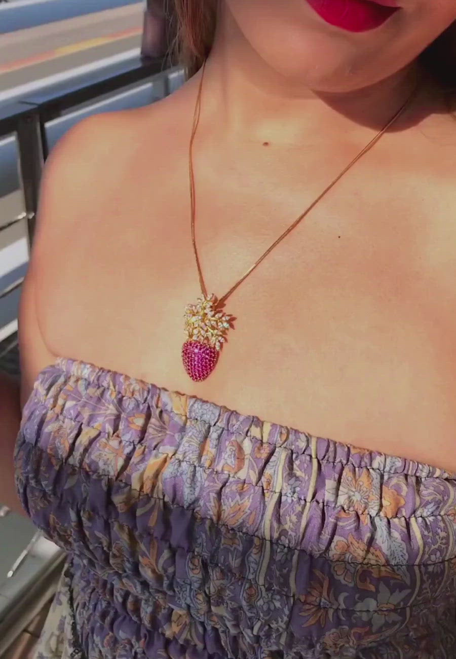 Himalayan strawberry pendant necklace