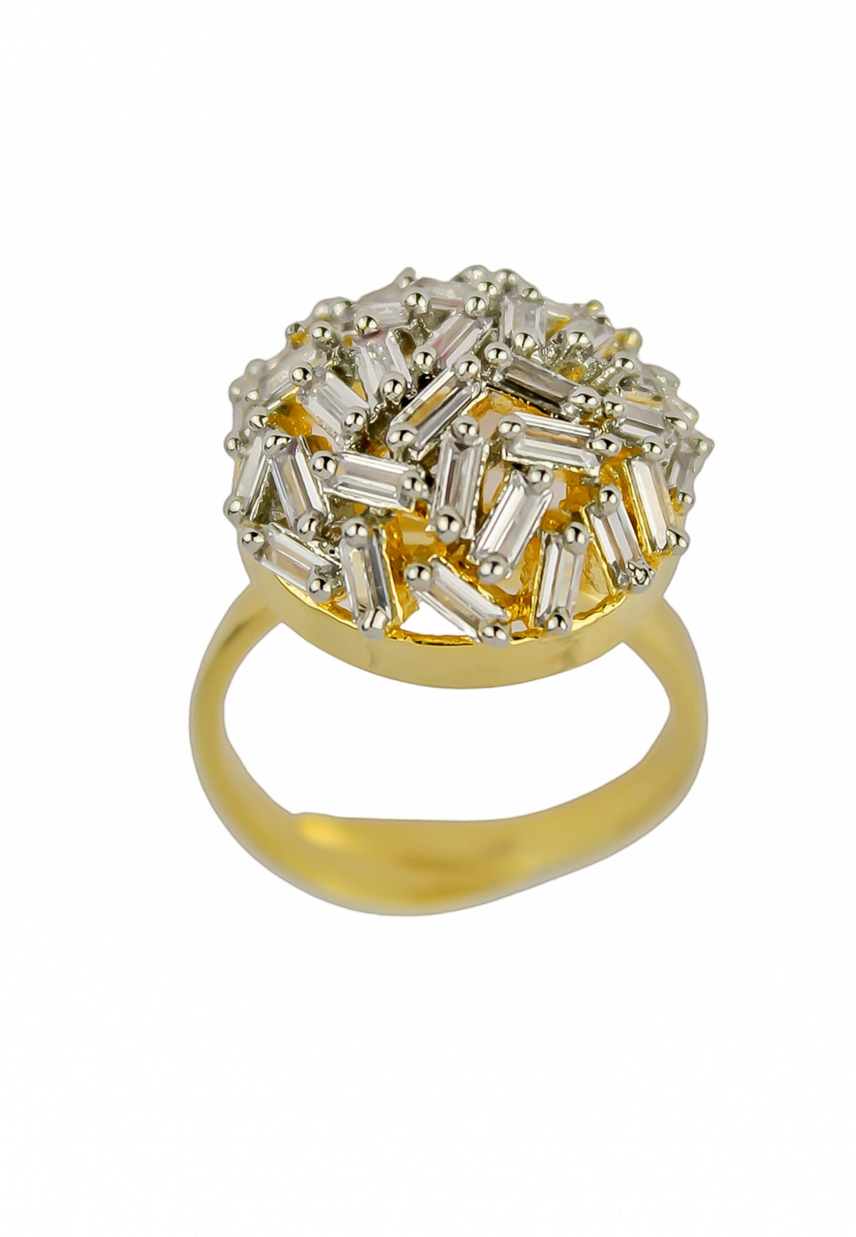 Crystal crown ring bombay sunset