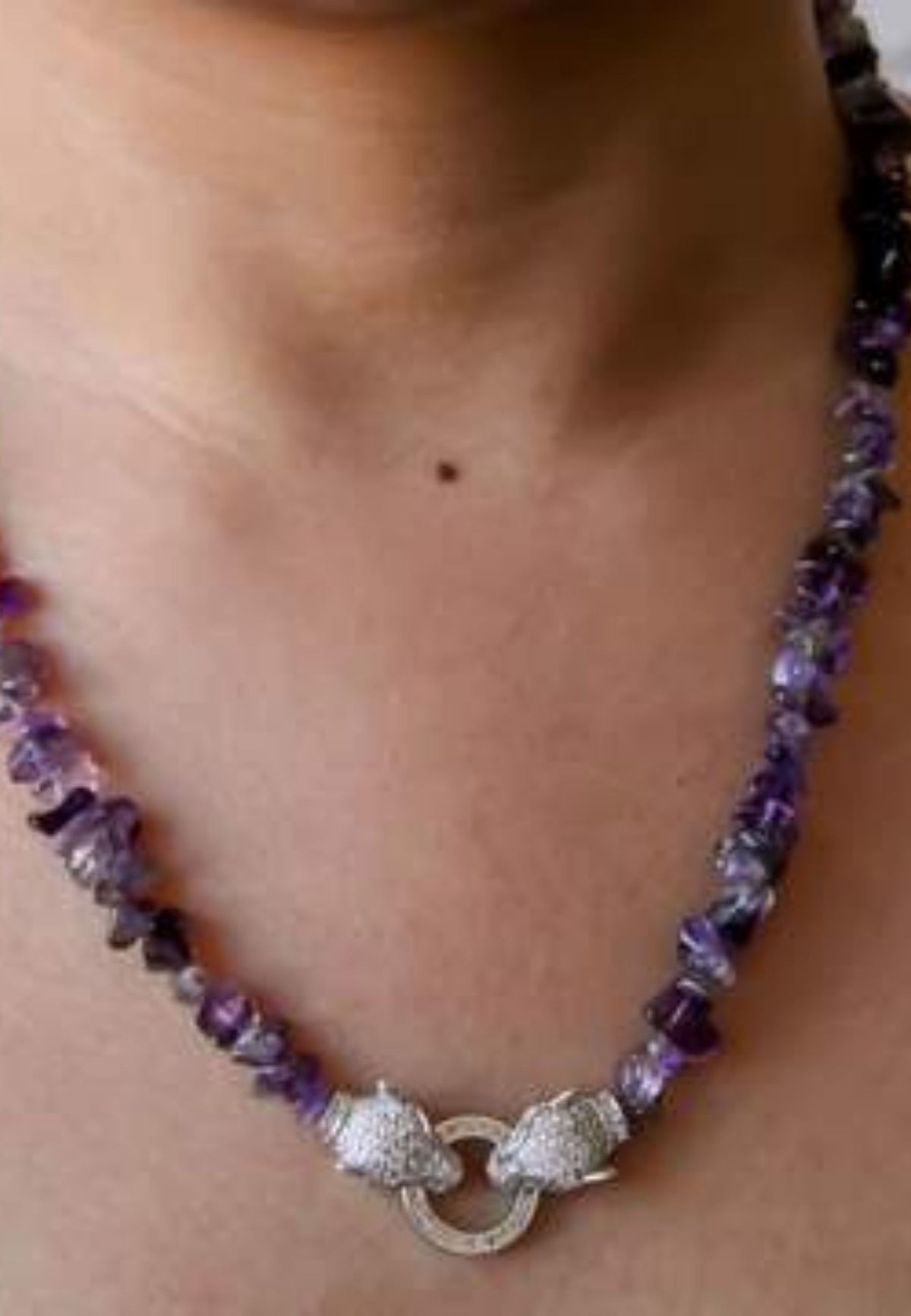 Gemstone necklace with Natural Stones / Sunglass chain Bombay Sunset