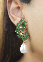Load image into Gallery viewer, golden frosty pearl earrings Bombay Sunset
