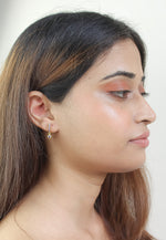 Load image into Gallery viewer, crescent moon star earrings Bombay Sunset

